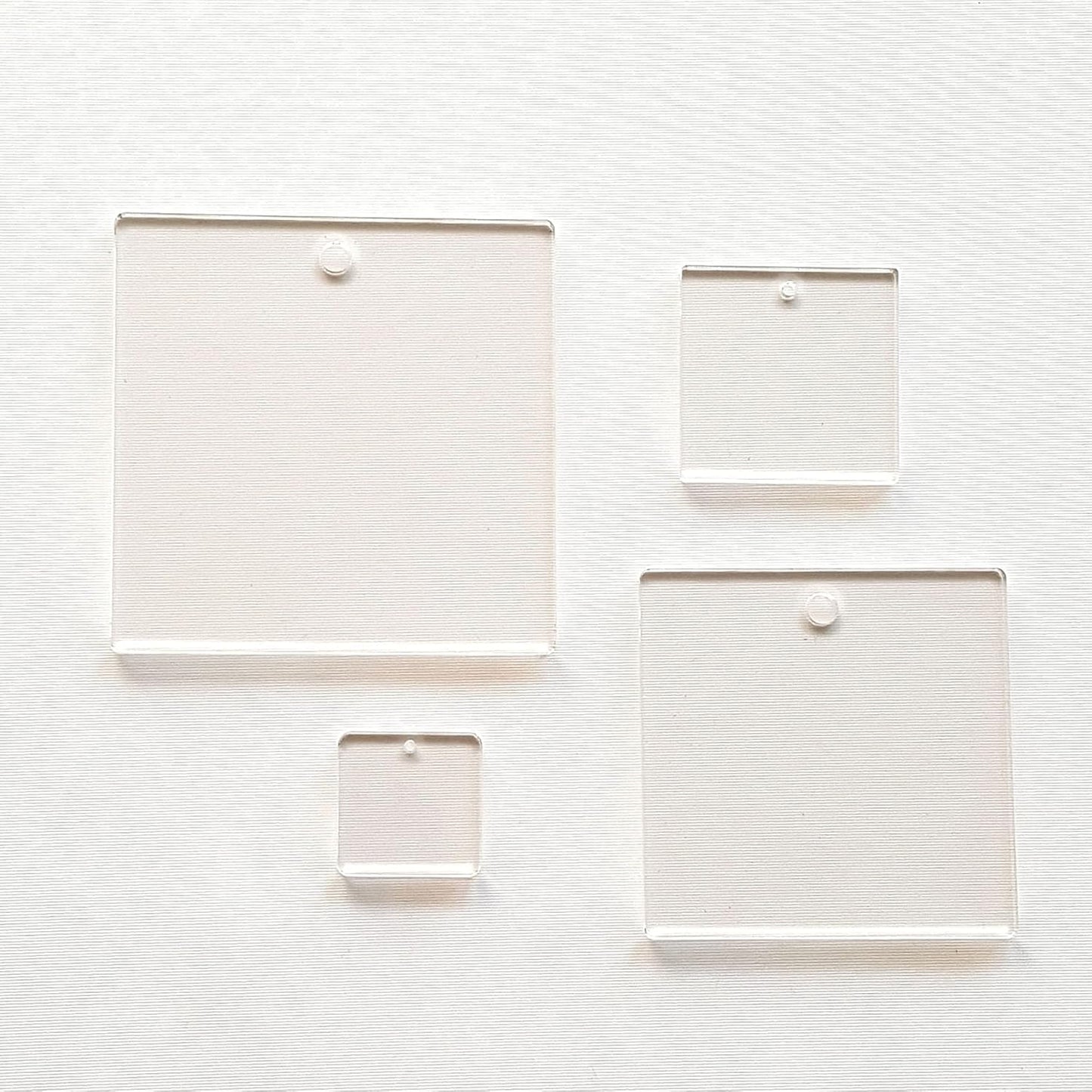25 Acrylic Square Clear with Hole (Select Size) (1.5")
