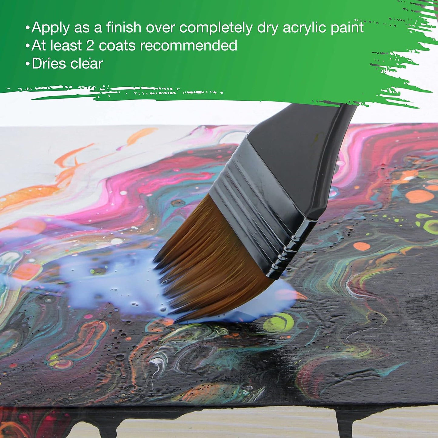 U.S. Art Supply 32 oz High Gloss Varnish for Acrylic Paintings - Clear Protective Finish with UV Protection