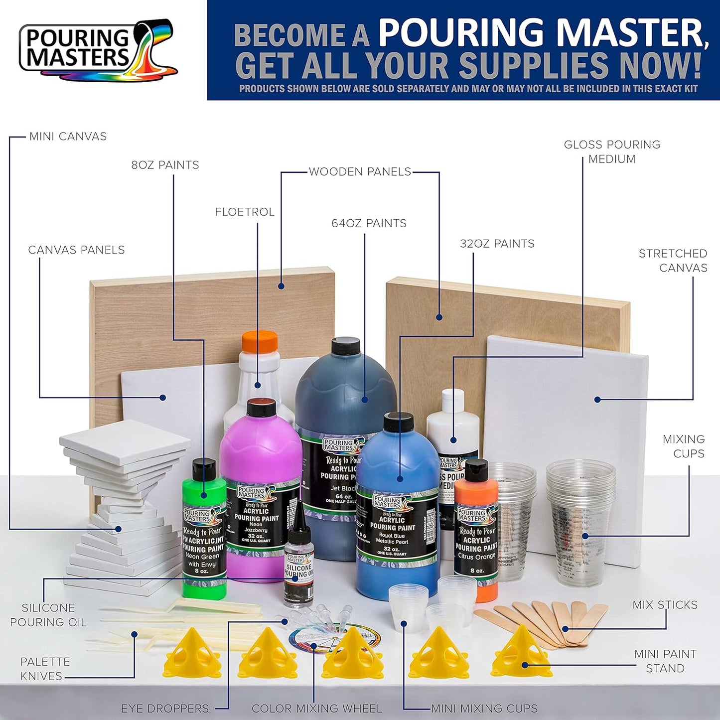 Pouring Masters Peachy Gold/Pink Iridescent Special Effects Acrylic Pouring Paint - Premium 8-Ounce Pre-Mixed Fluid Acrylic Paint - Fluid Art Supplies for Canvas, Wood, Paper, Tile & Rocks