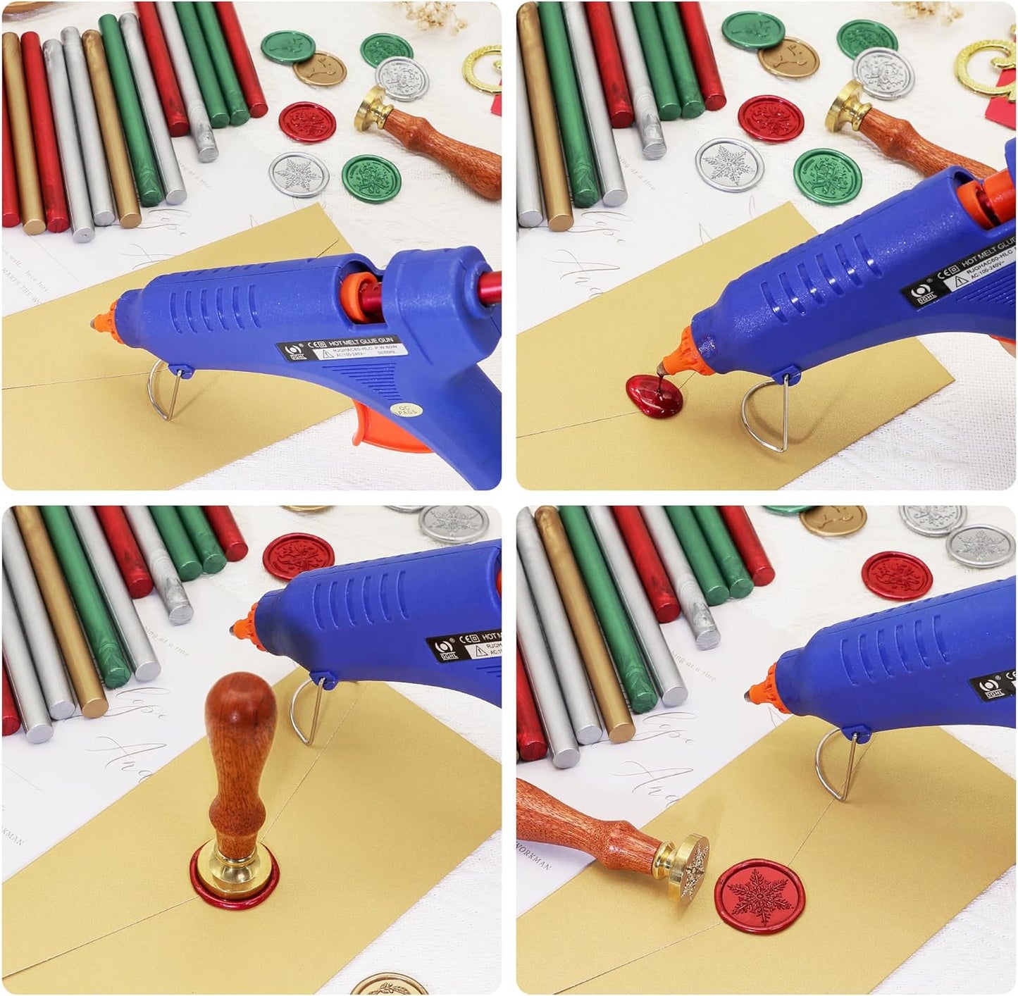 SWANGSA 20 Pieces Glue Gun Sealing Wax Sticks Gold for Wax Seal Stamp, Great for Wedding Invitations, Christmas Cards, Envelopes, Wine Packages, Gift Wrapping (Gold)