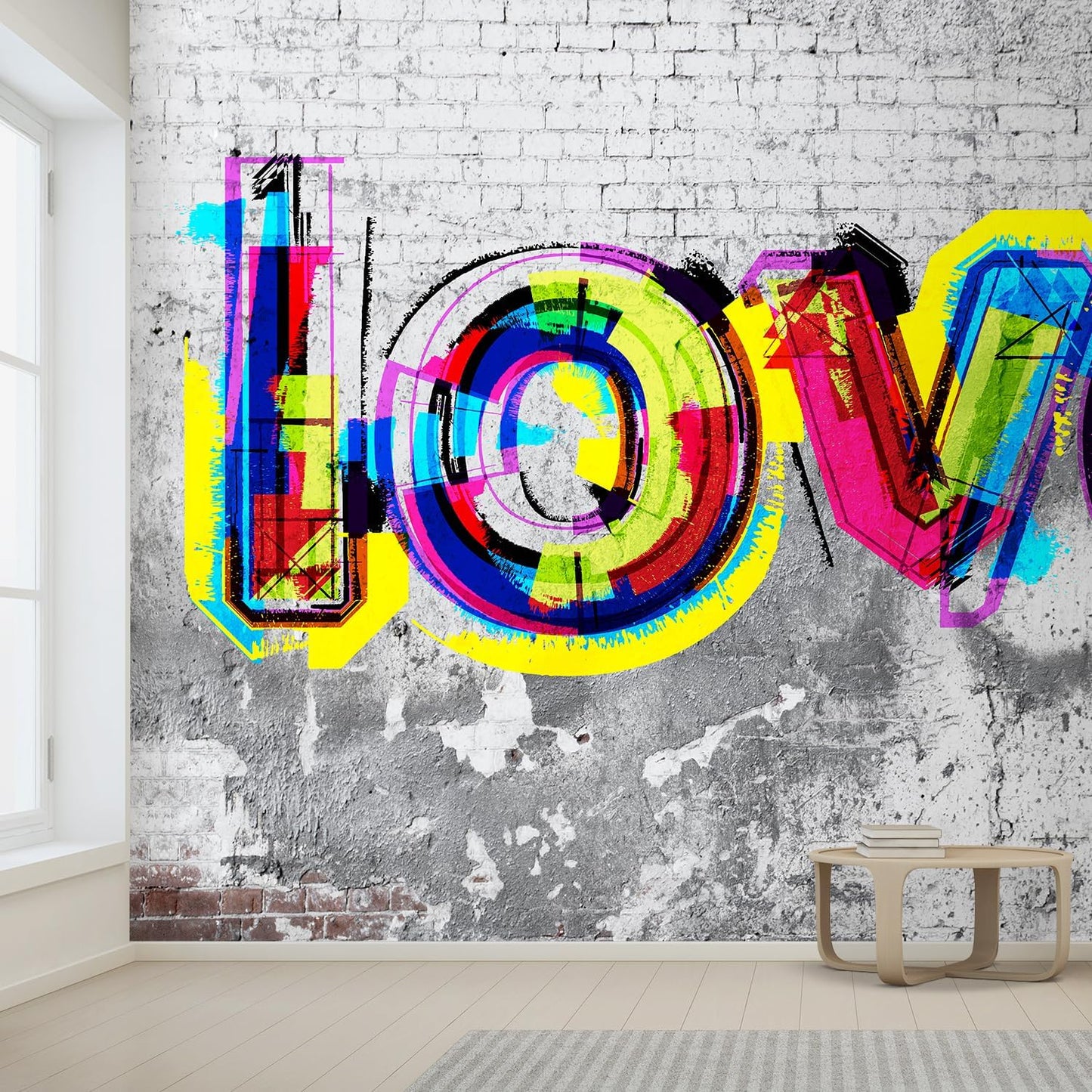 wall26 Wall Sticker/Wall Mural Colorful Graffiti, Not Peel and Stick, Non-Woven Wallpaper Decorative for Bedroom, Living Room, Office - 96x144 inches