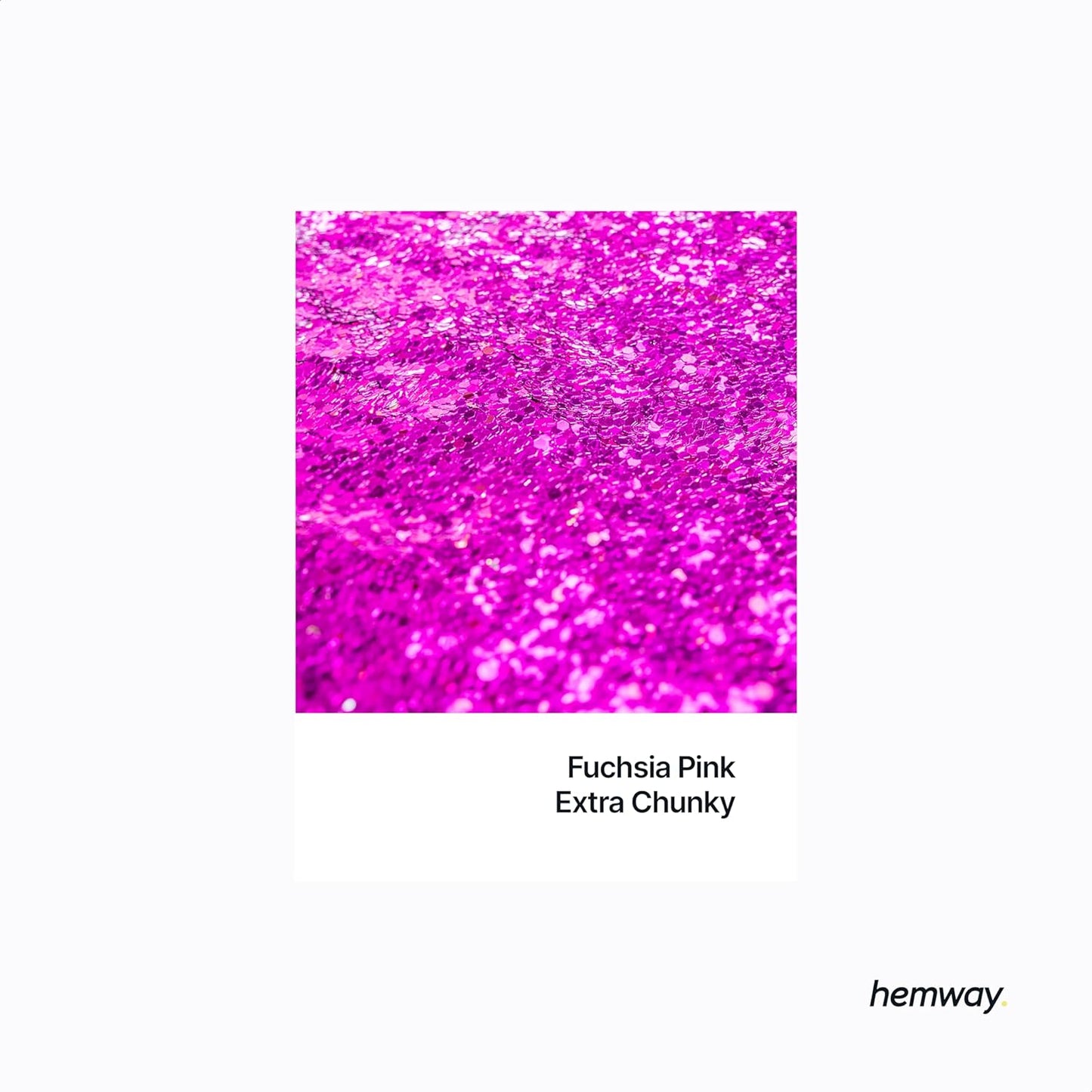 Hemway Polyurethane & Epoxy Resin Glitter 100g / 3.5oz Metallic Crystal Flake Additive for Flooring Jewelry Tumblers Glass Pigment - Extra Chunky (1/24" 0.040" 1mm) - Fuchsia Pink