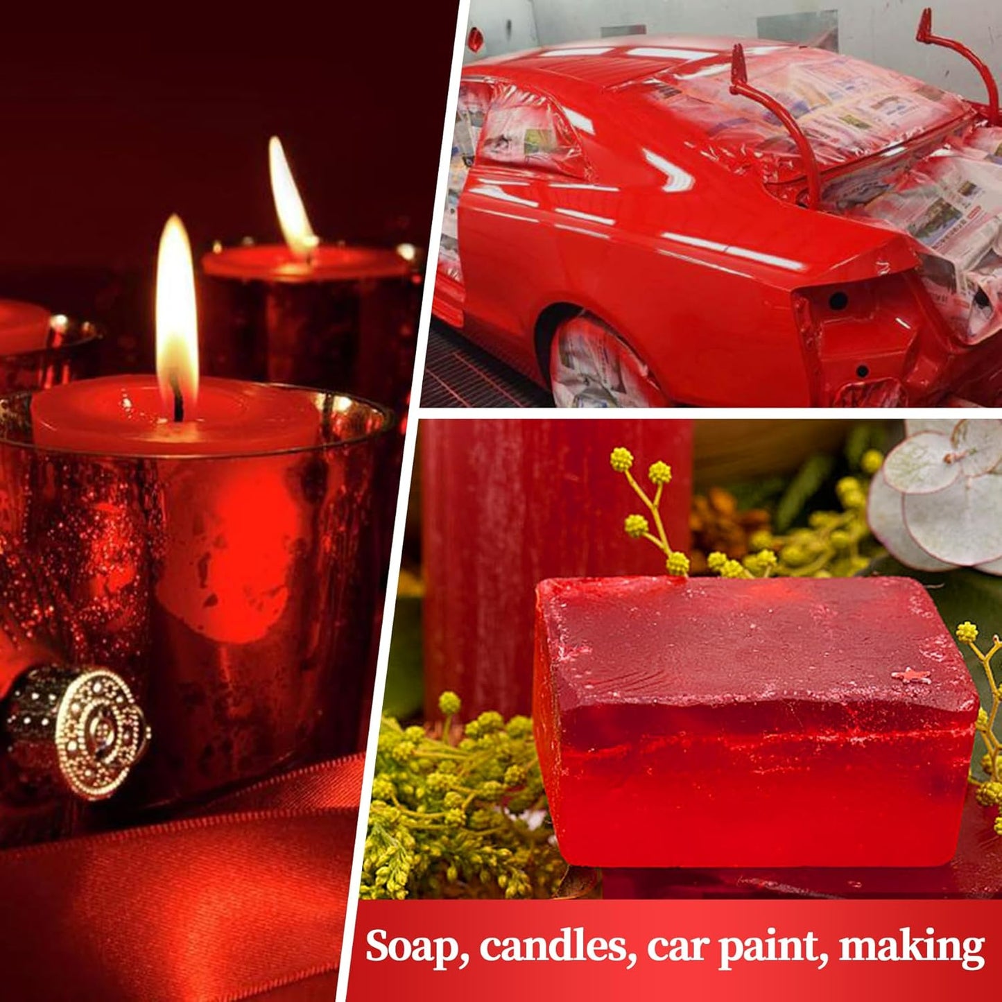 Red Mica Powder for Epoxy Resin，Natural Shimmer Mica Powder Used for Coloring car Spray Paint, Candles, soap, Eye Shadow, Lip Gloss, Nail Polish(50g/1.7oz)
