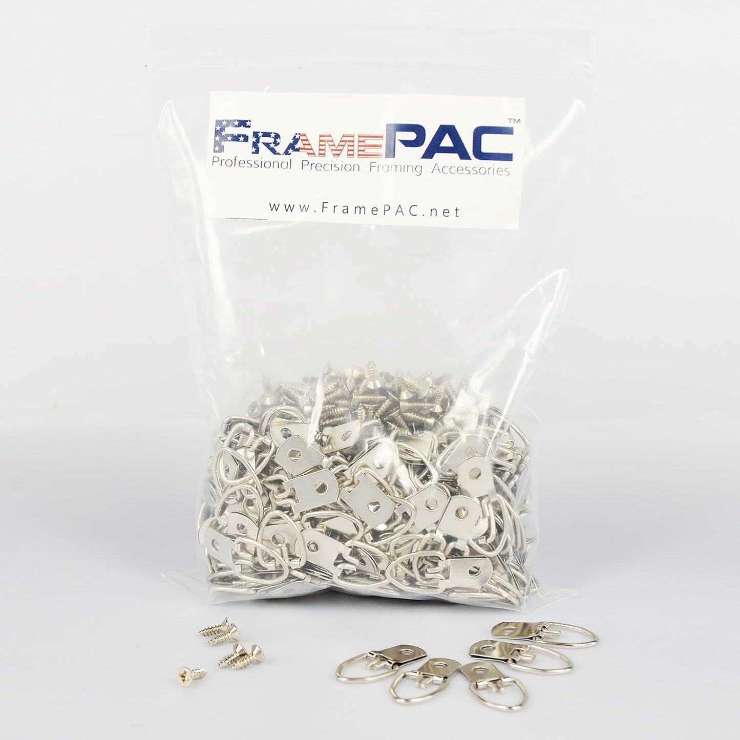 D Ring Picture Hangers with Screws - 300 Pack - Bulk D Rings - Pro Quality Hangers - Picture Hanging Solutions