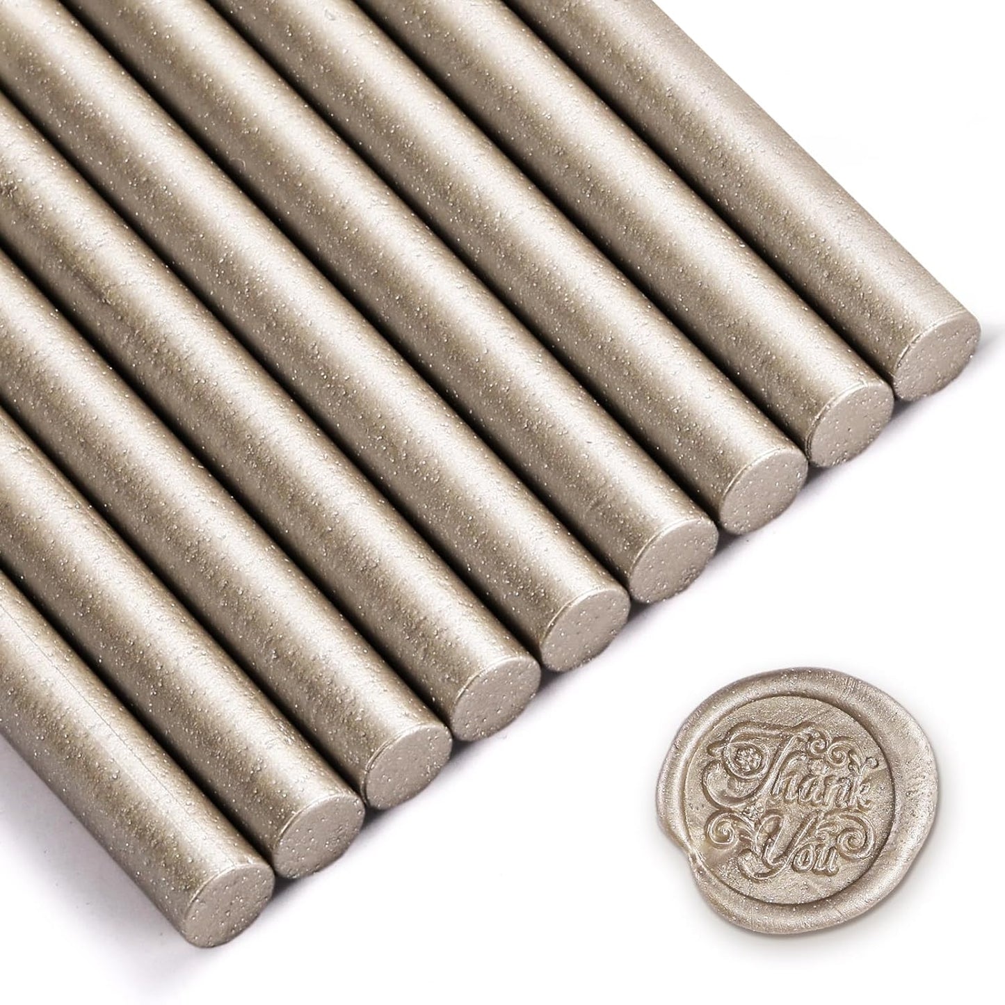Nuanchu 15 Pcs Glue Gun Sealing Wax Sticks Retro Vintage Wax Sticks for Seal Stamp and Letter for Wedding Invitations Card Envelope Christmas Holiday Gift Ideas(Champagne)