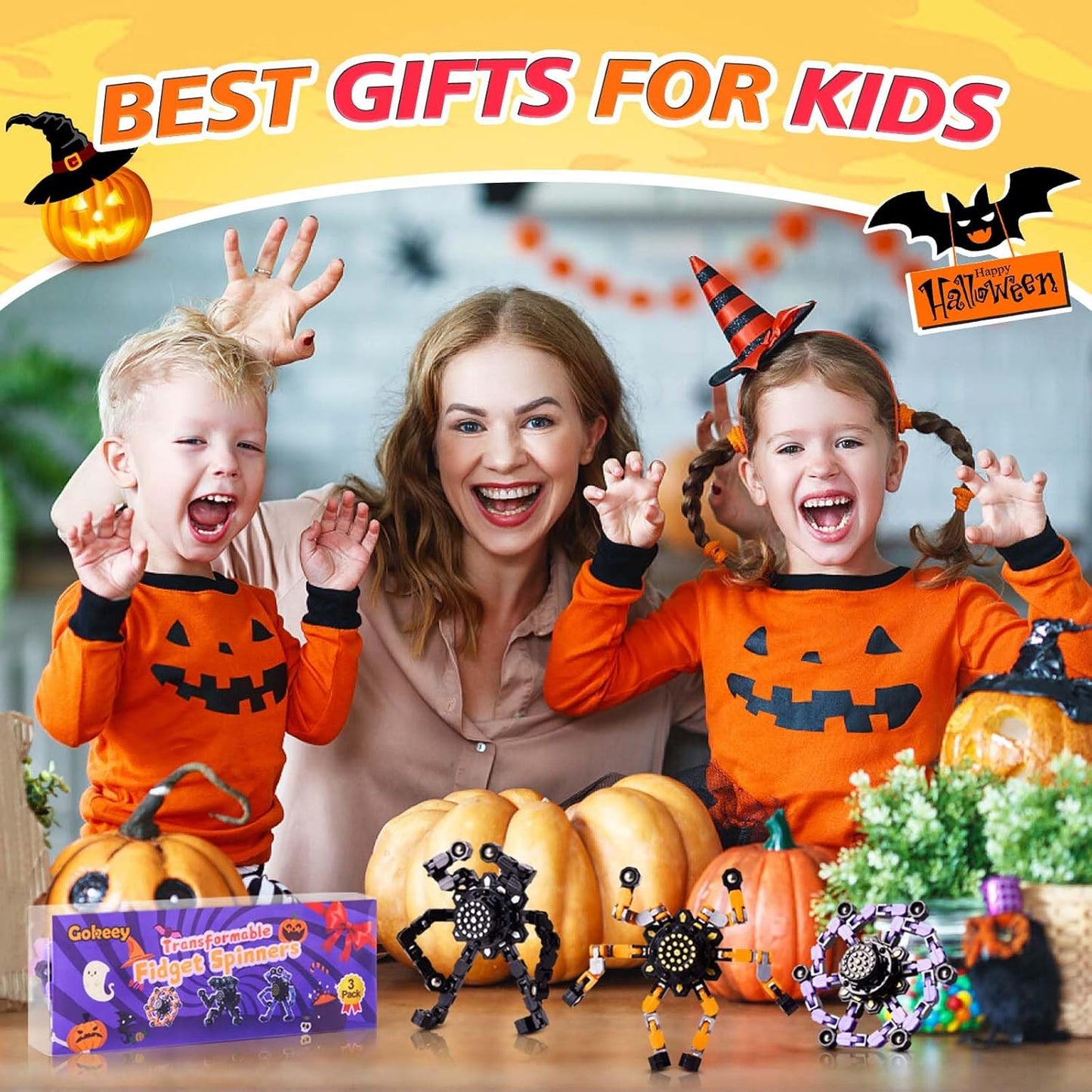 Fidget Spinners for Boys Girls Sensory Toys for Stress Relief and Anxiety for Kids 4-8 8-12 Stocking Stuffers for Adult Party Favors Birthday Gifts 3PC