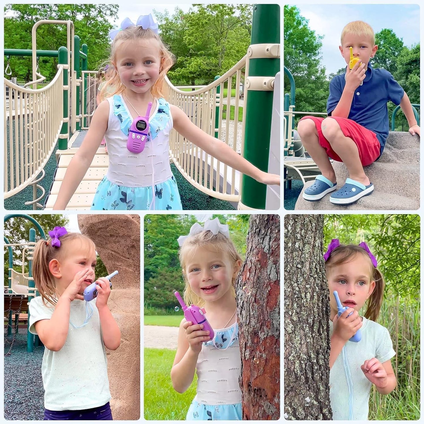 Walkie Talkies for Kids Rechargeable,Toys for Boys and Girls Ages 3-12, 2 Pack Long Range 2-Way Radios, Birthday Gifts,Christmas Stockings, Outdoor Play, Family Games, Hiking Camping Gear