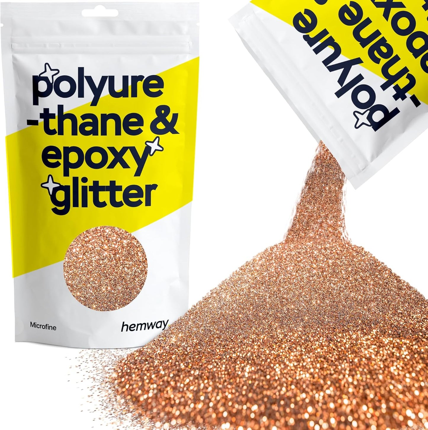 Hemway Polyurethane & Epoxy Resin Glitter 100g / 3.5oz Metallic Crystal Flake Additive for Flooring Jewelry Tumblers Glass Pigment - Microfine (1/256" 0.004" 0.1mm) - Bronze Brown