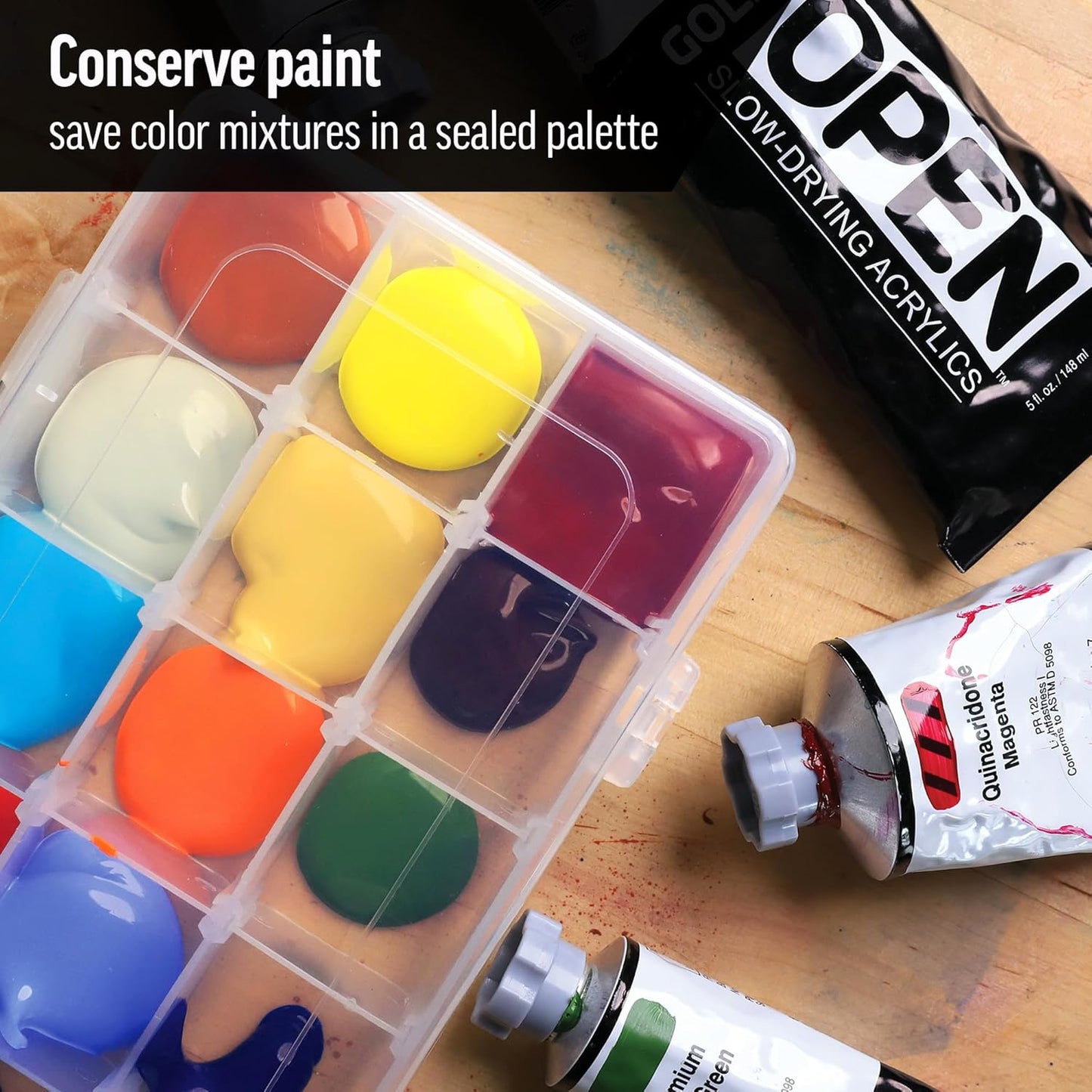 OPEN Slow-Drying Acrylics by GOLDEN, Permanent Violet Dark, 5 fl oz. tube, Professional Acrylic Paint, Transparent