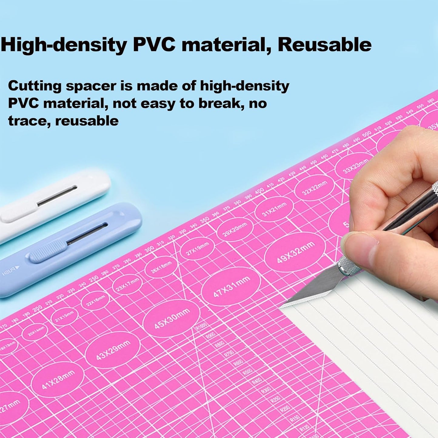 A5 Cutting Mat, Self Healing Sewing Mat, Rotary Craft Mat Double Sided 3-Ply Craft Cutting Board for Sewing Crafts Hobby Fabric Precision Scrapbooking Project Art Supplies, 8.6“ x 5.9”, Grey