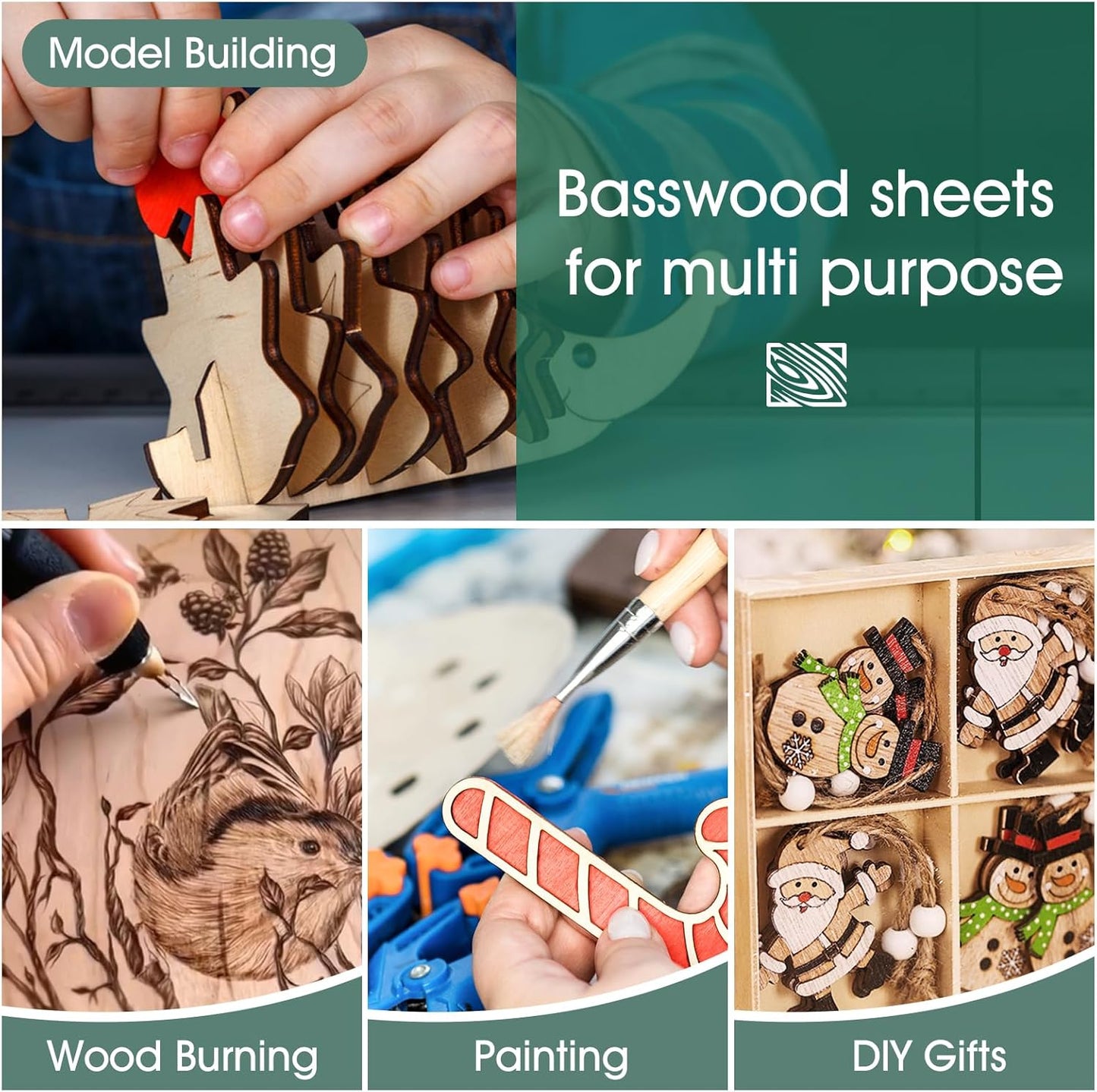 Basswood Sheets 1/16,18 Pack 8x12 Inch Basswood for Laser Cutting, Drawing,Wood Burning, Architectural Models.Plywood Sheets Unfinished Wood Boards for DIY Crafts.