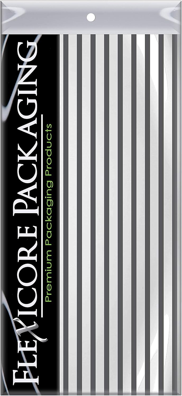 Flexicore Packaging Gray Pin Stripe Print Gift Wrap Tissue Paper Size: 15 Inch X 20 Inch | Count: 100 Sheets | Color: Gray Pin Stripe