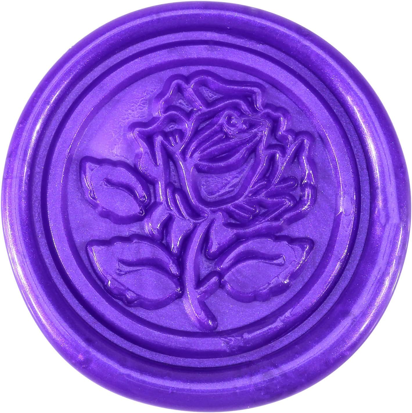 Yoption 5 Pieces Purple Sealing Wax Sticks, Antique Totem Fire Manuscript Wax Seal Sticks with Wicks for Wax Seal Stamp (Purple)