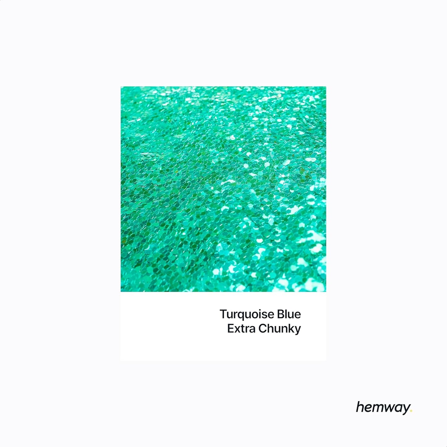 Hemway Polyurethane & Epoxy Resin Glitter 100g / 3.5oz Metallic Crystal Flake Additive for Flooring Jewelry Tumblers Glass Pigment - Extra Chunky (1/24" 0.040" 1mm) - Turquoise Blue