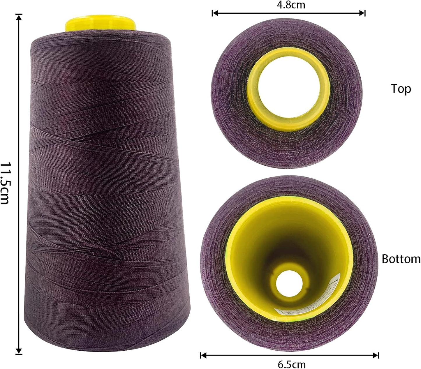 Tortoise 4 Cones of 3000 Yards Each Spool Thread for All Purpose, Serger, Overlock, Quilting, Sewing Machine - 100% Polyester, 40S/2 Brown