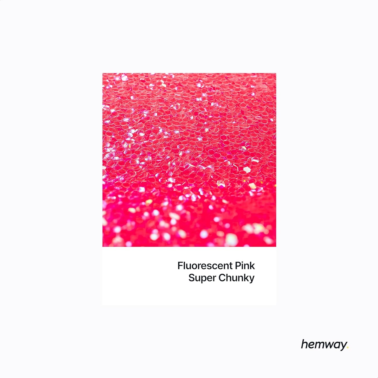 Hemway Polyurethane & Epoxy Resin Glitter 100g / 3.5oz Metallic Crystal Flake Additive for Flooring Jewelry Tumblers Glass Pigment - Super Chunky (1/8" 0.125" 3mm) - Fluorescent Pink