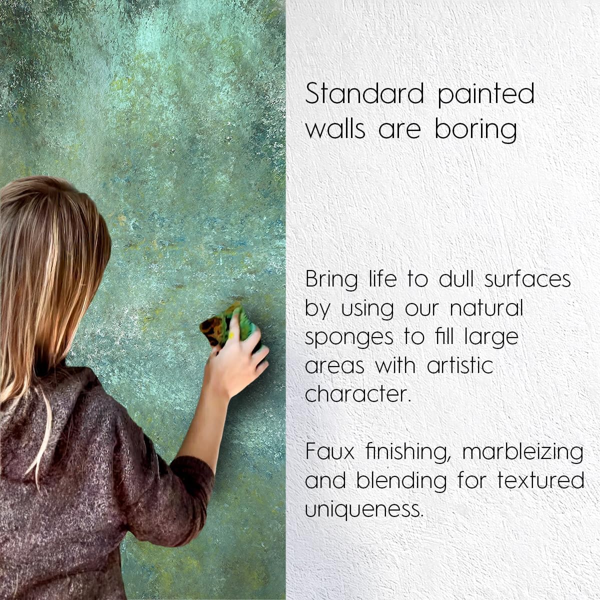 NAROA Natural Artist Sea Sponges for Painting 2 Pack | Large Art Tools for Decorating, Marbling, Sponging, Texturing and Crafts | Great for Artists & Children
