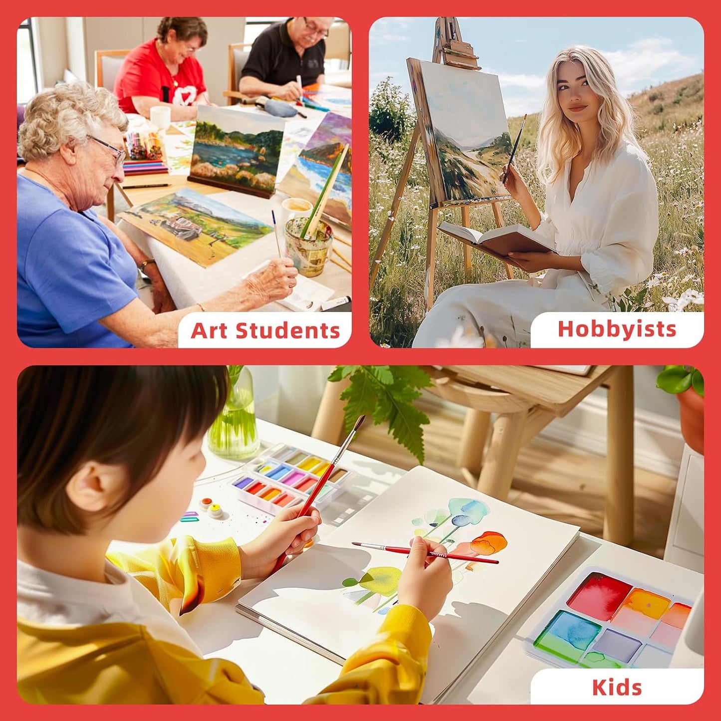 Simetufy 4 Pack 8x10 Inch Canvas Boards Canvas Panels-Gesso Primed Acid-Free 100% Cotton Blank for Acrylics Oil Watercolor Tempera Paint