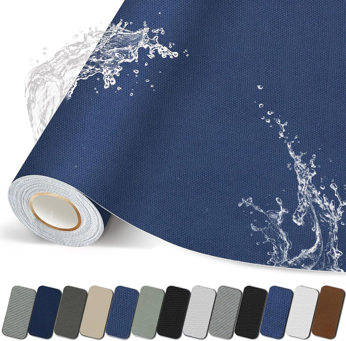 Canvas Repair Patch, 17X79 Inch Strong Sticky Fabric Repair Tape, Self-Adhesive Fabric Patch for Sofas, Tote Bags, Clothing, Car Seats, Furniture (Blue Grey, 17X79 Inch)
