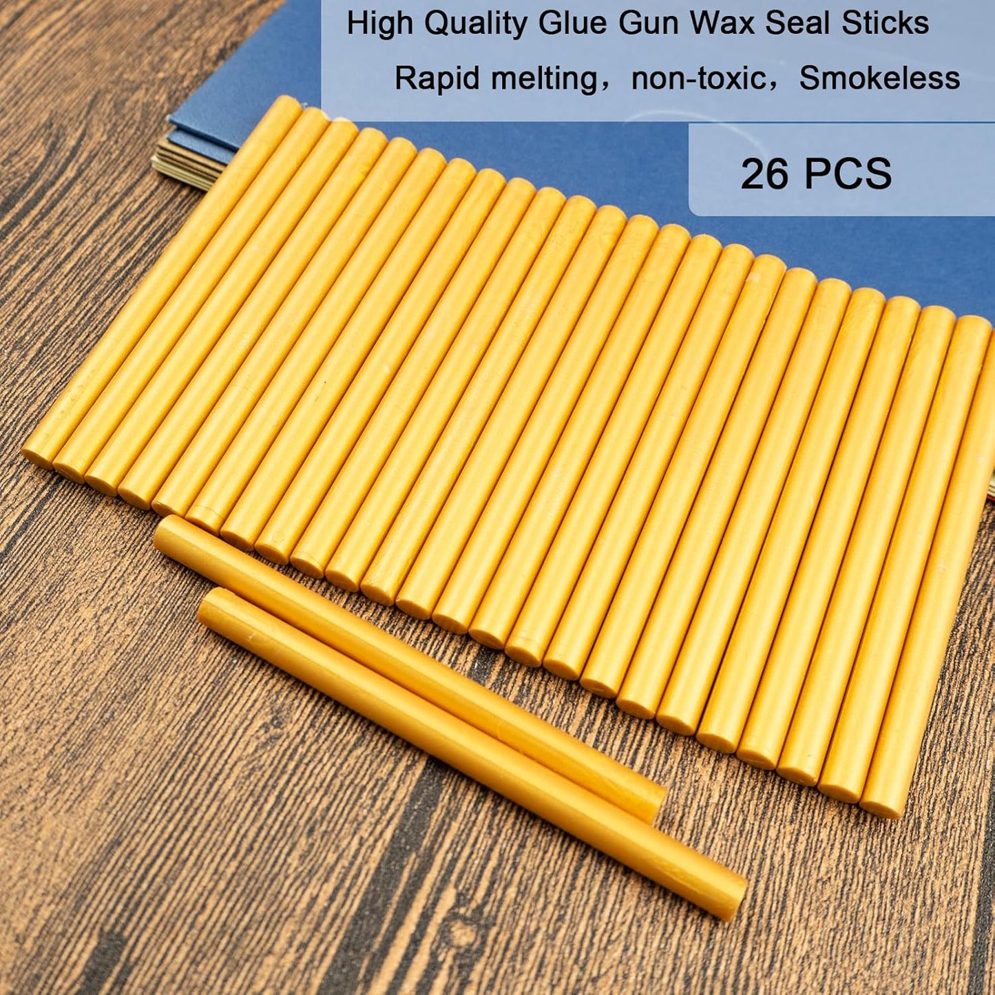 Wax Seal Stick, Ioggtser 26 PCS Gold Mini Glue Gun Wax Seal Stick for Wax Seal Stamp, Sealing Wax Sticks for Wedding Invitations, Cards, Envelopes