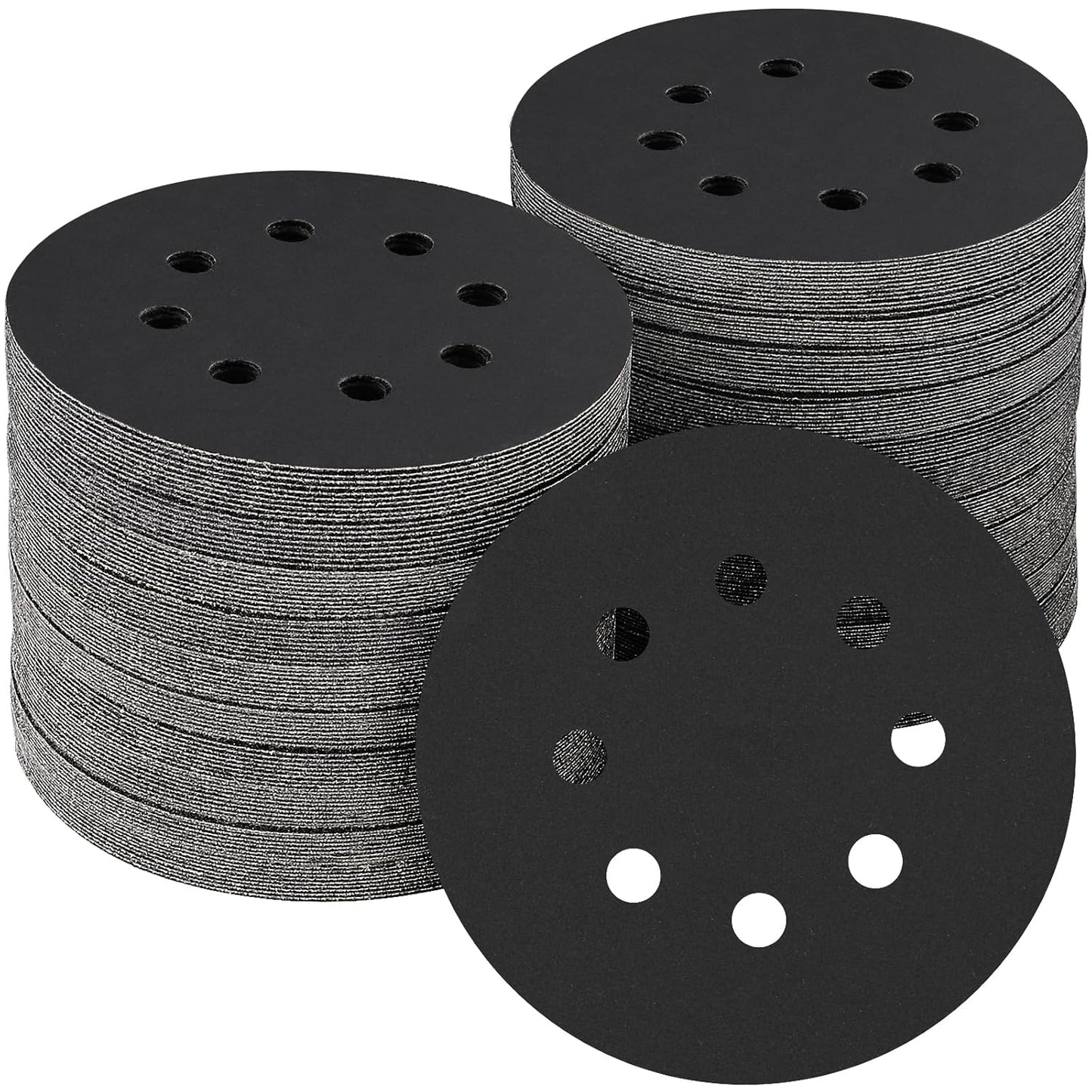 100PCS 5 inch Silicon Carbide Sanding Discs 320 Grit, Wet Dry Orbital 5 Sander Hook and Loop Sandpaper Disc, Best for Metal,Automotive,Wood Polishing