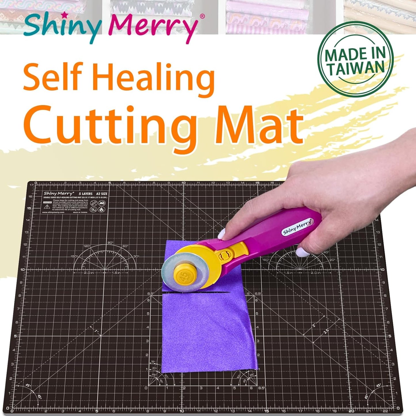 Self Healing Cutting Mat A3 12"x18" – Double Sided 5-Ply Craft Mat for Sewing, Quilting, Fabric, Scrapbooking – Black/Gray