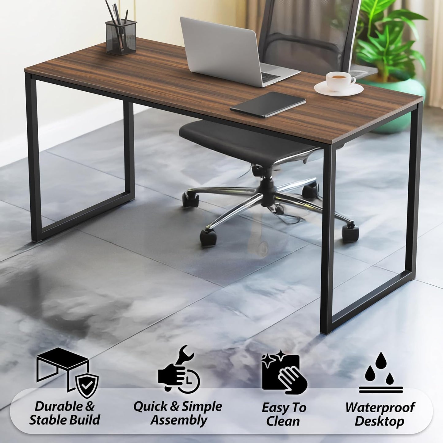 SHW Mission 48-Inch Home Office Computer Desk, Walnut