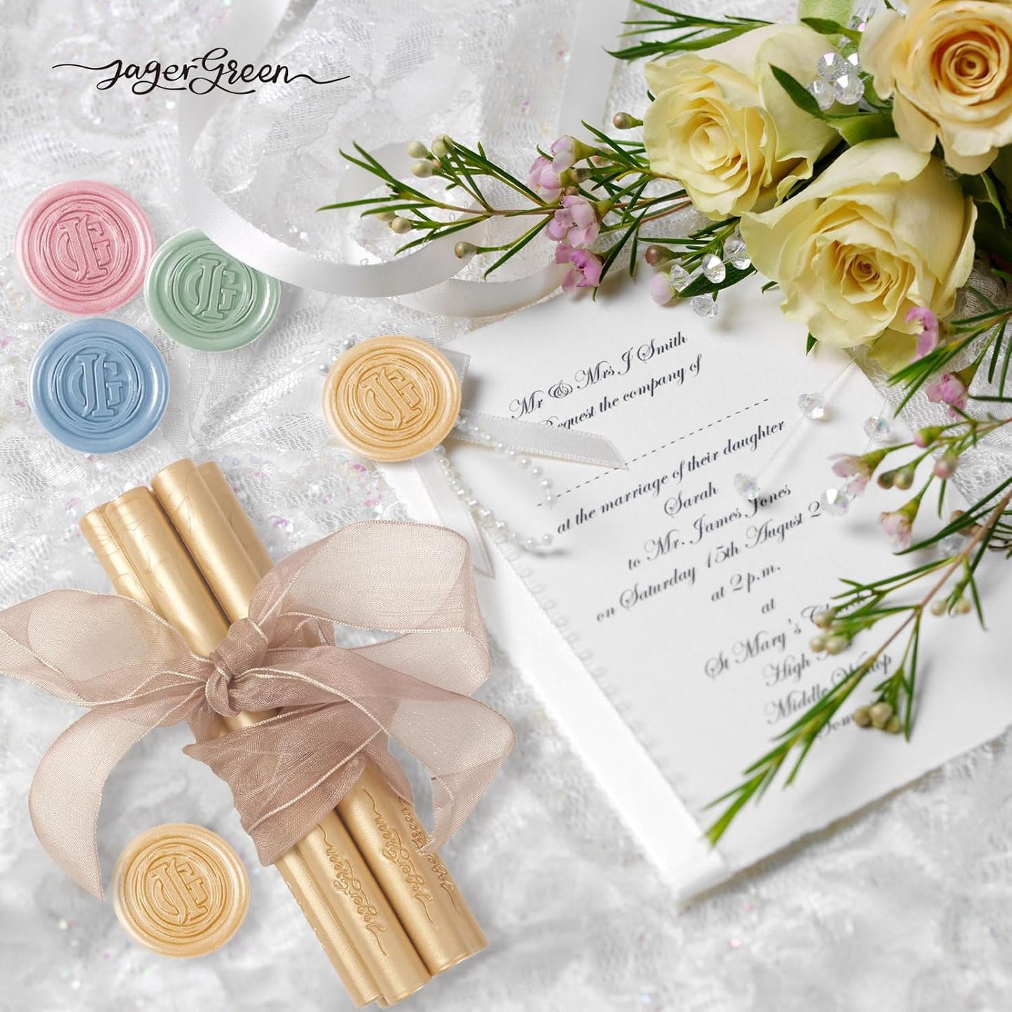 Glue Gun Wax Seal Sticks, 8 Pcs Gold Sealing Wax Sticks for Wedding Invitation Envelopes, Antique Stamp Seals, Letter Sealer, Scrapbook Supplies, Christmas Cards, Gifts Wrapping