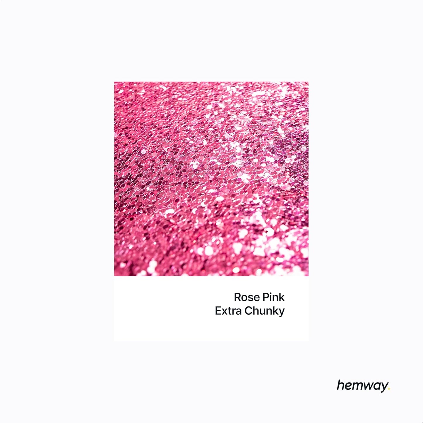 Hemway Polyurethane & Epoxy Resin Glitter 100g / 3.5oz Metallic Crystal Flake Additive for Flooring Jewelry Tumblers Glass Pigment - Extra Chunky (1/24" 0.040" 1mm) - Rose Pink
