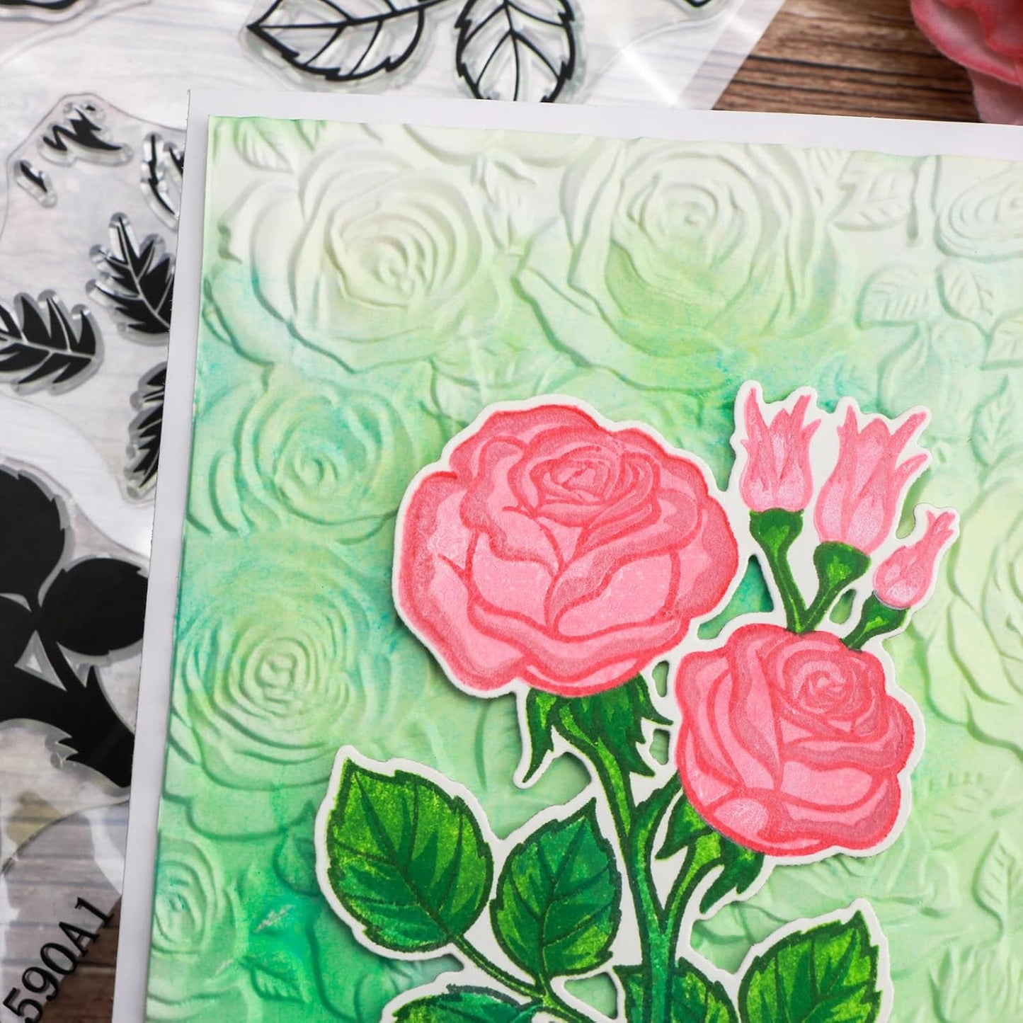 BAOFALI 3D Embossing Folder for Card Making,Floral Pattern Clear Plastic Texture Fades Embossing Folder Template for Scrapbooking Cardstock Album DIY Decoration Paper Crafting 6.3x4.5inch