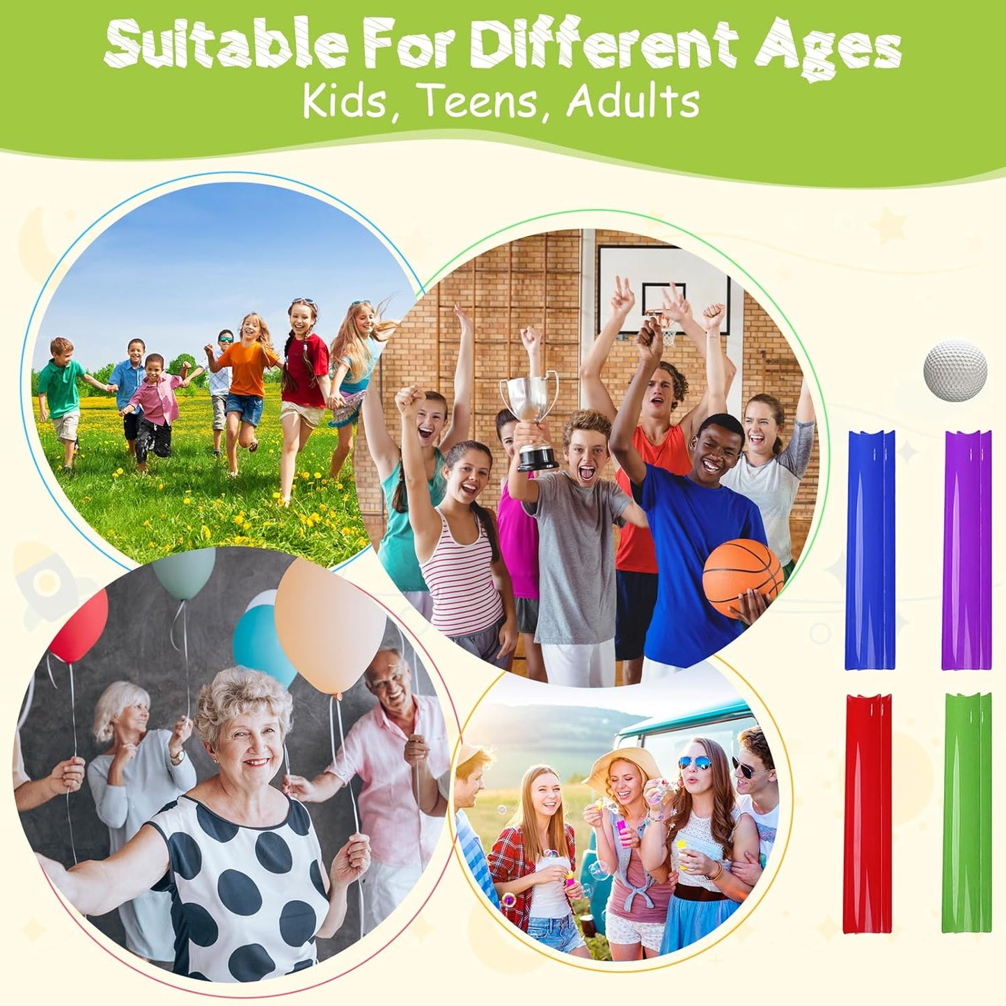 KINDEN Team Building Exercise Activities Pipeline Kit Group Games, Half Pipes Indoor Outdoor Ice Breaker Group Learning Team Work Youth Sports for Kids Teens, Children, Adults Competition Funny Games