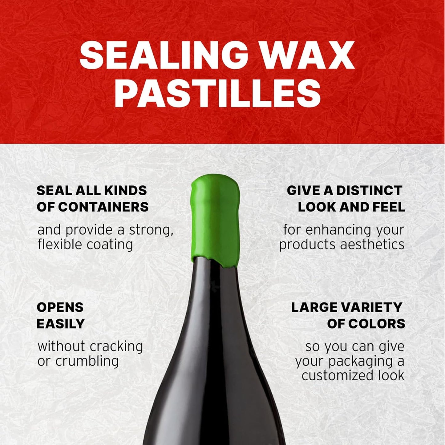 Blended Waxes, Inc. Bottle Sealing Wax, Pastille Wax Seal Beads For Wine, Beer, and Liquor Bottle Sealing, Seals Between 25-30 Bottles, 1 lb, Lime Green