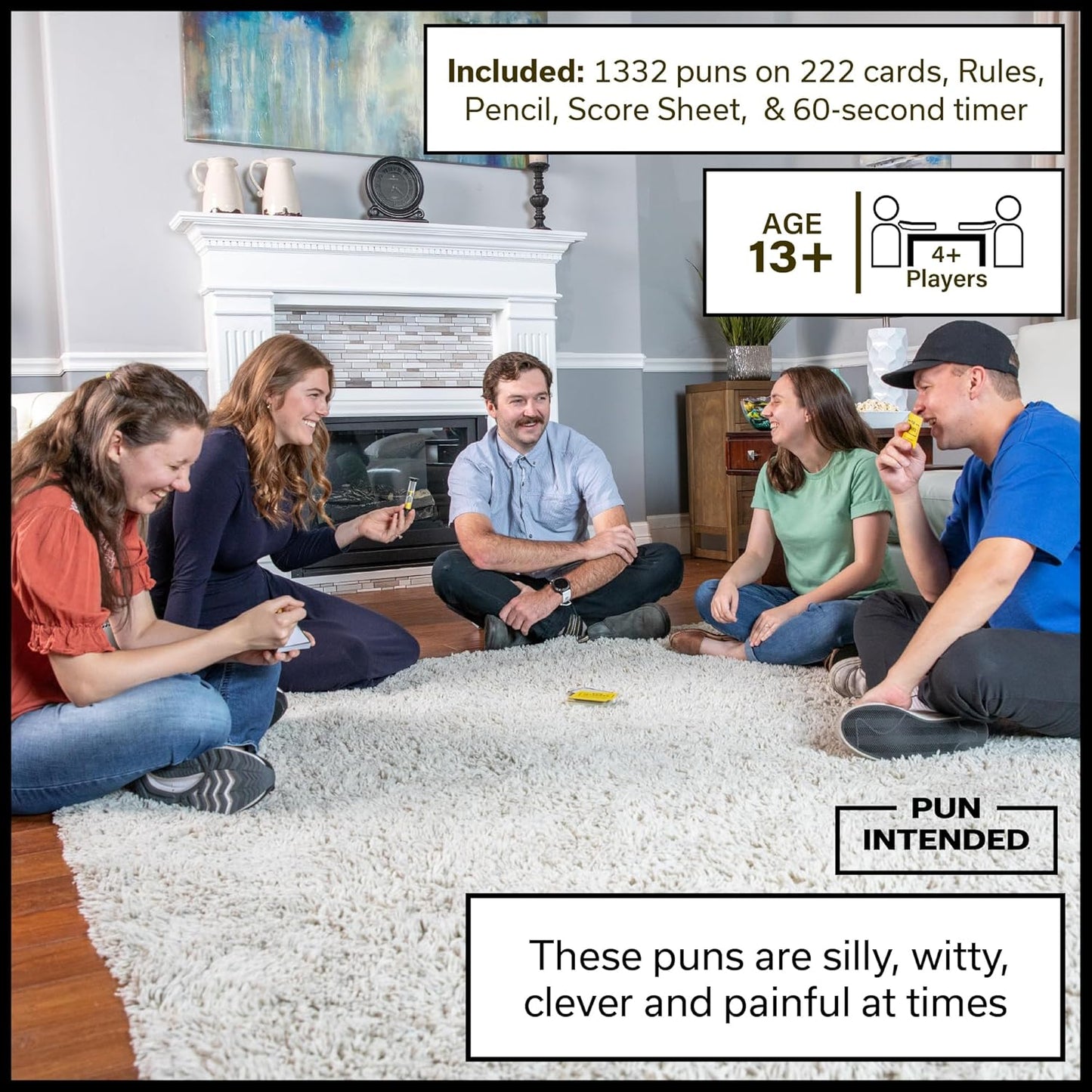 Pun Intended Party Game for Pun Lovers - Hilarious Game Night Card Game for Friends & Family