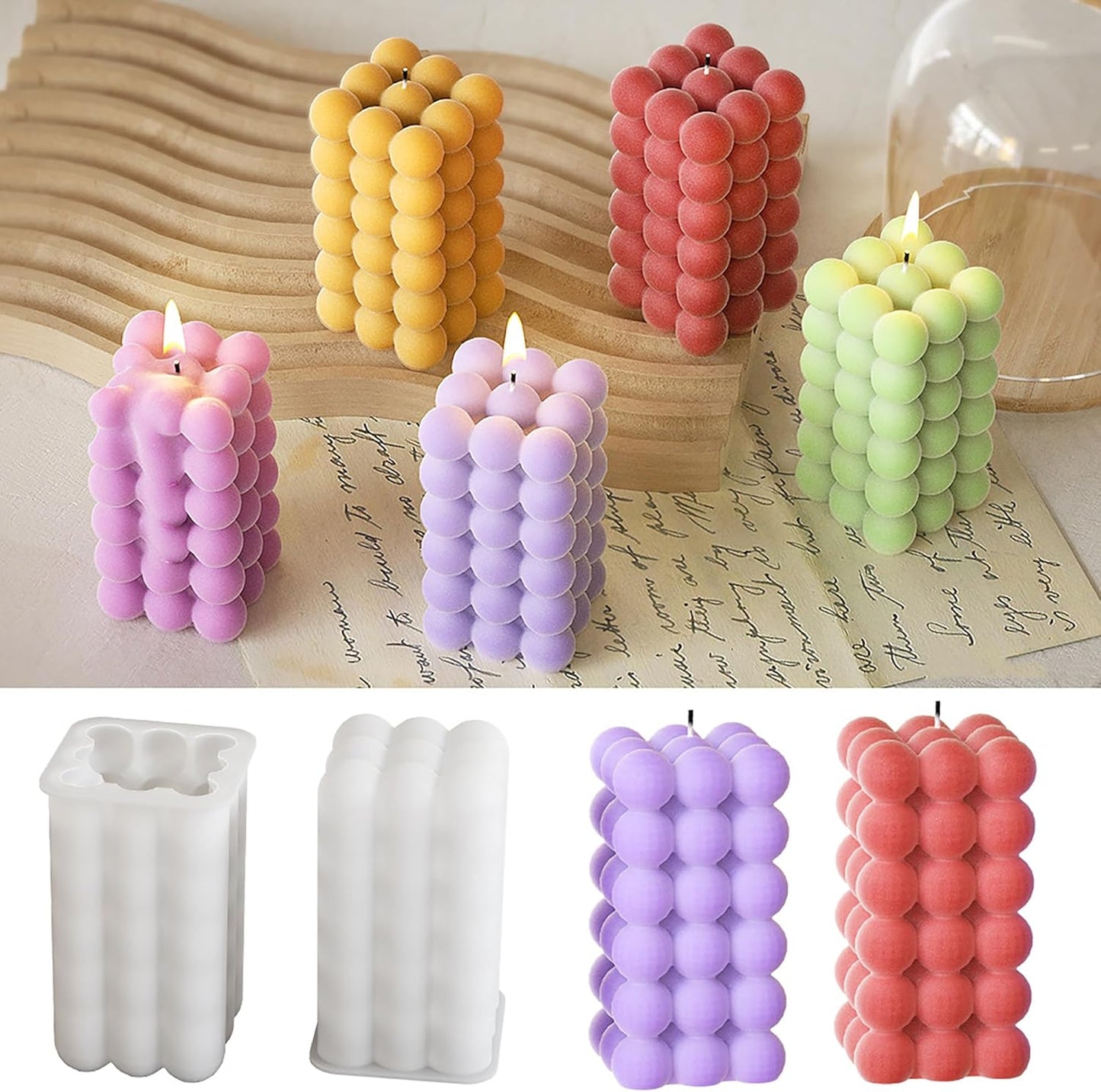 Ball Pillar Cylinder Heart Cylinder Resin Casting Mold Resin Making Molds Silicone Mold for Candle Home Decorate 3D Animal Mold Candle Making Mold