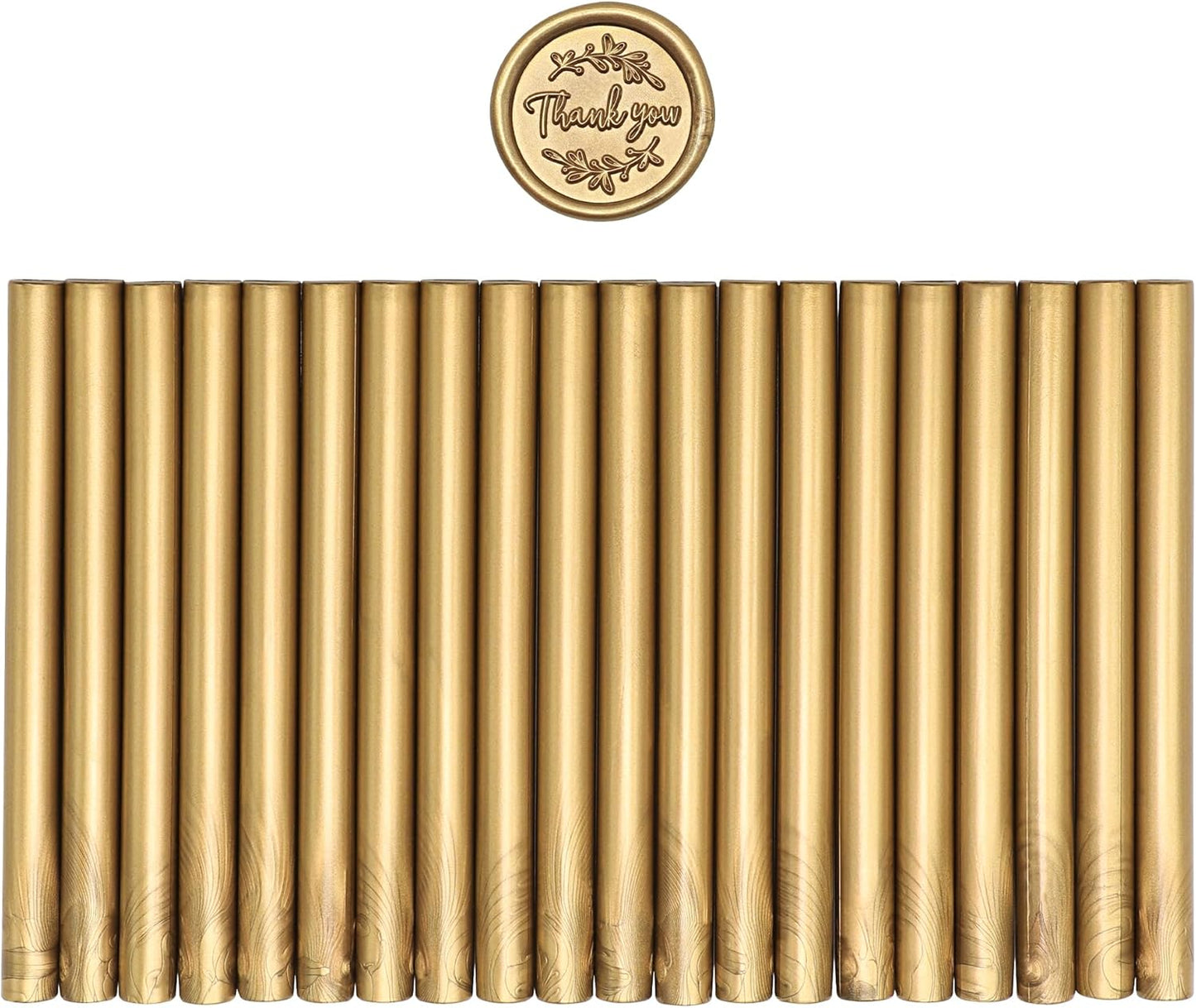SWANGSA 20 Pieces Glue Gun Sealing Wax Sticks Antique Gold for Wax Seal Stamp, Great for Wedding Invitations, Cards, Envelopes, Wine Packages, Gift Wrapping (Antique Gold)