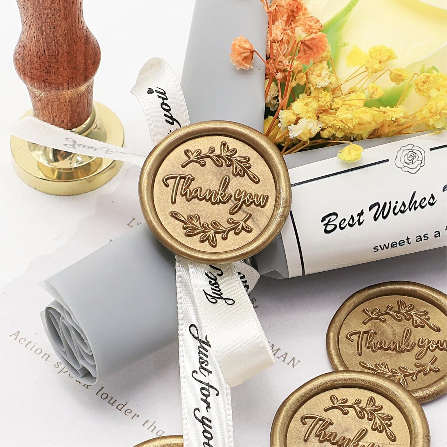 SWANGSA 20 Pieces Glue Gun Sealing Wax Sticks Antique Gold for Wax Seal Stamp, Great for Wedding Invitations, Cards, Envelopes, Wine Packages, Gift Wrapping (Antique Gold)