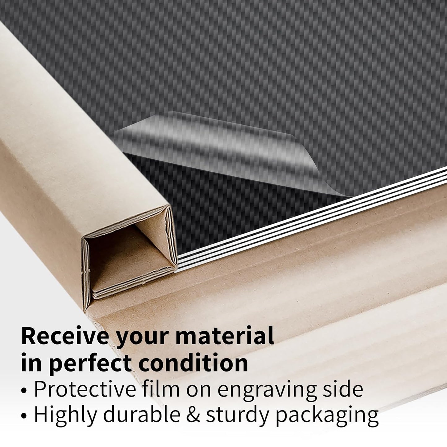 Trotec TroLase | 12"x24"x1/16", 4 Pcs | Carbon/White | 2 Ply | Modified Acrylic | Laser Engraving Double Color Plastic Sheet | Engraving Blanks for Laser, Saw, Guillotine | Made in USA