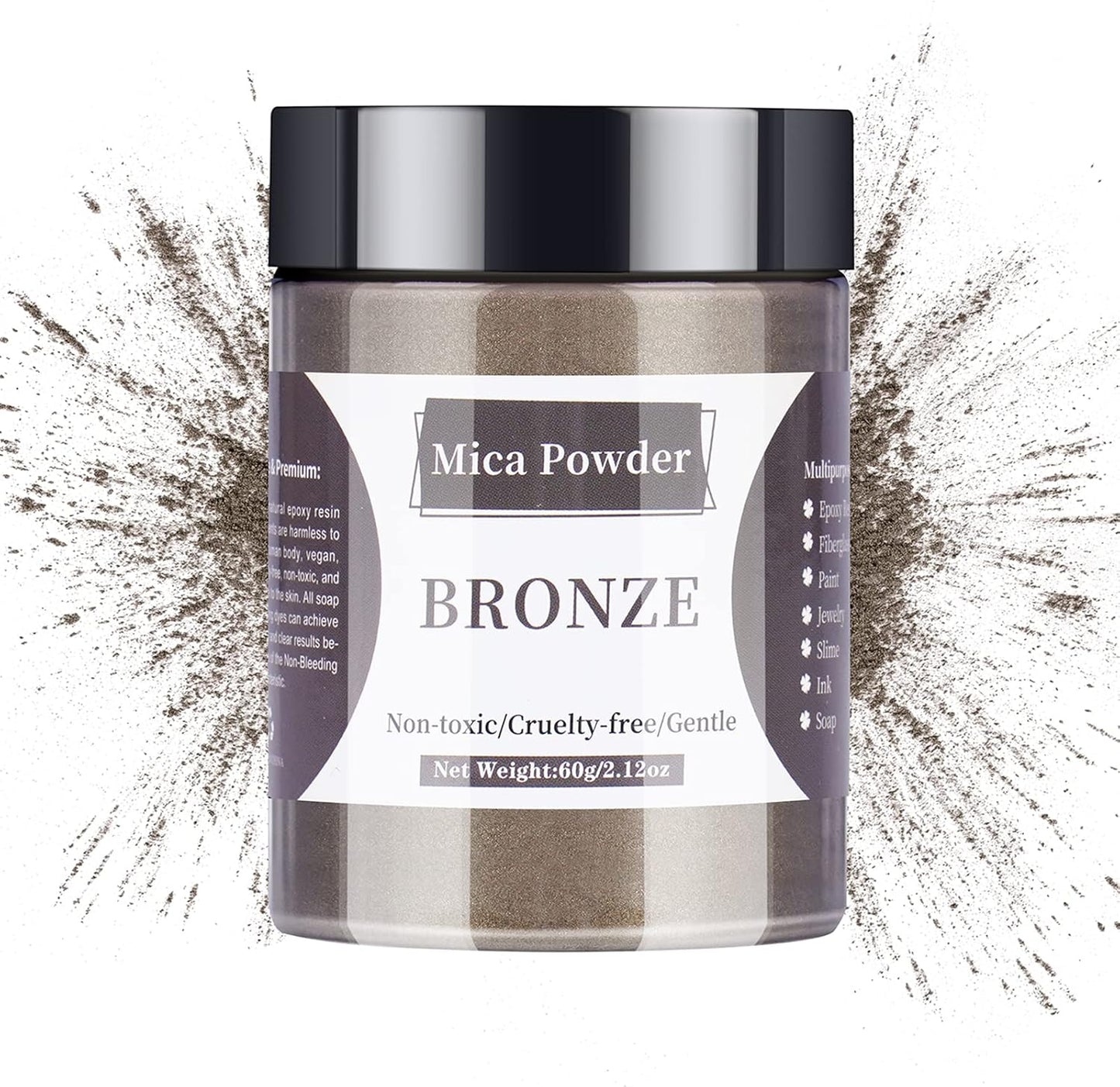 Mica Powder - 60g Mica Powder for Epoxy Resin - Pearl Pigment Powder Dye for Resin/Eye Shadow/Soap Making/Nails/Bath Bombs etc. (Bronze)