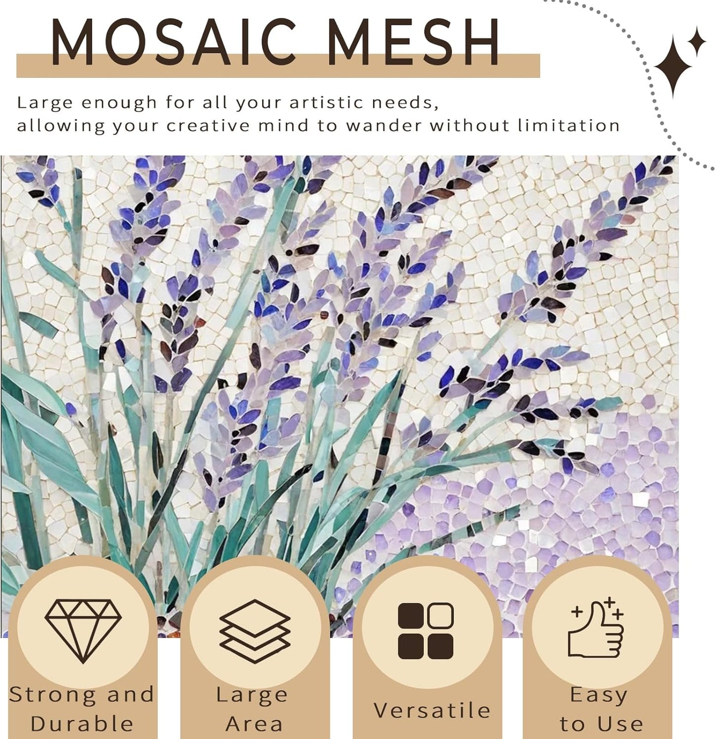 40" X 76" Mosaic Mesh for Back Mounted Tile 21 Square Feet Fiberglass Mosaic Mesh Backing Boast for Tile Installation Supplies Tools