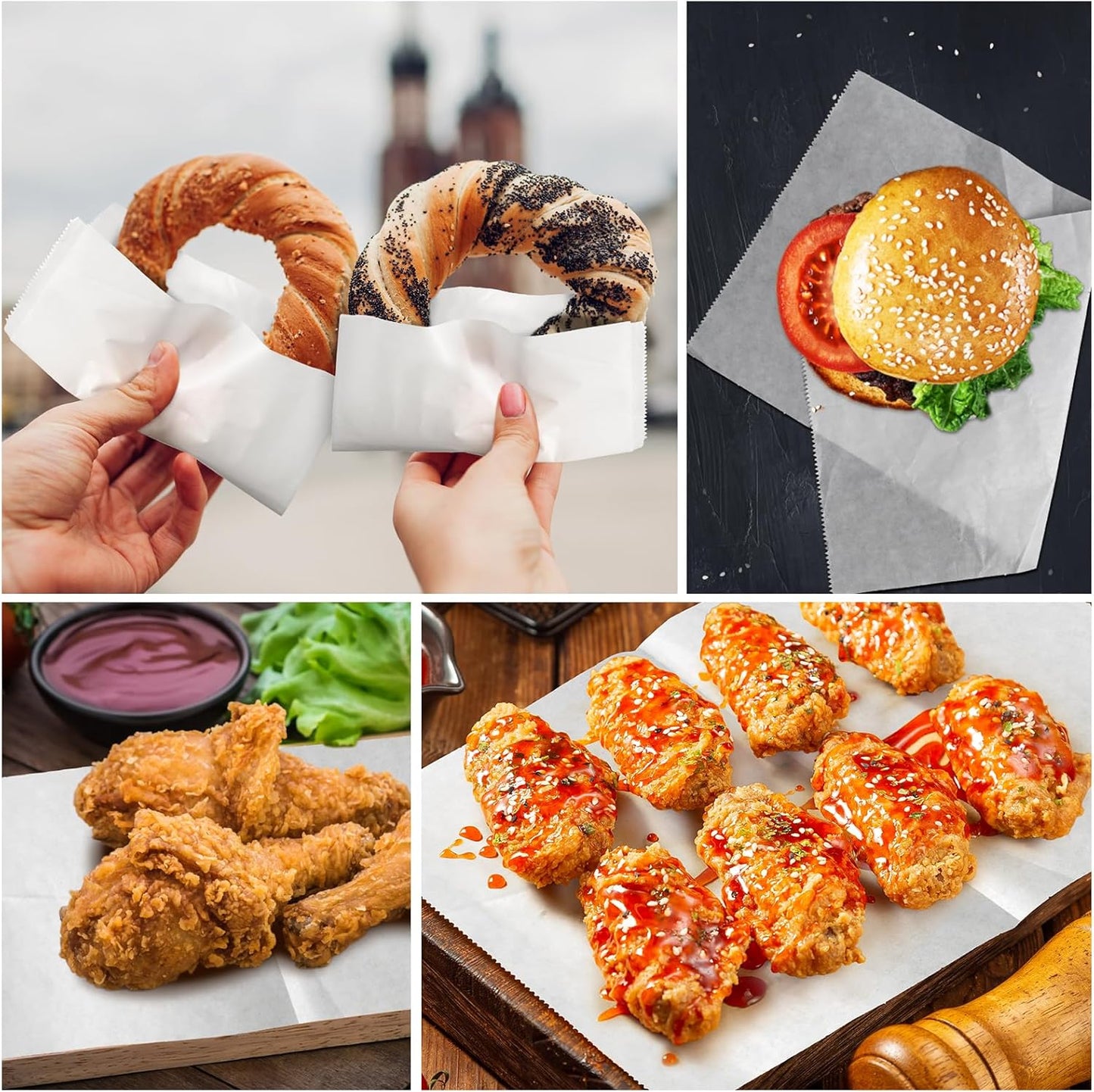 Precut POP UP Deli Paper Sheet Pack of 200, Interfolded Heavy Paper for Food Wrap and Serving (6" x 10-1/2", White）