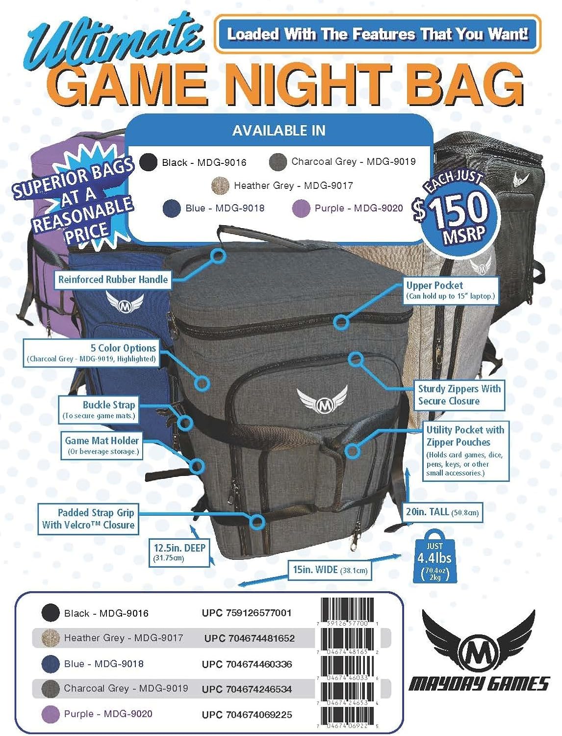 Ultimate Board Game Travel Bag – Durable Storage Case for Up to 10 Games, Water-Resistant, Adjustable Strap & Handles – Perfect for Game Nights, Conventions & Tournaments (Parent) (Purple)