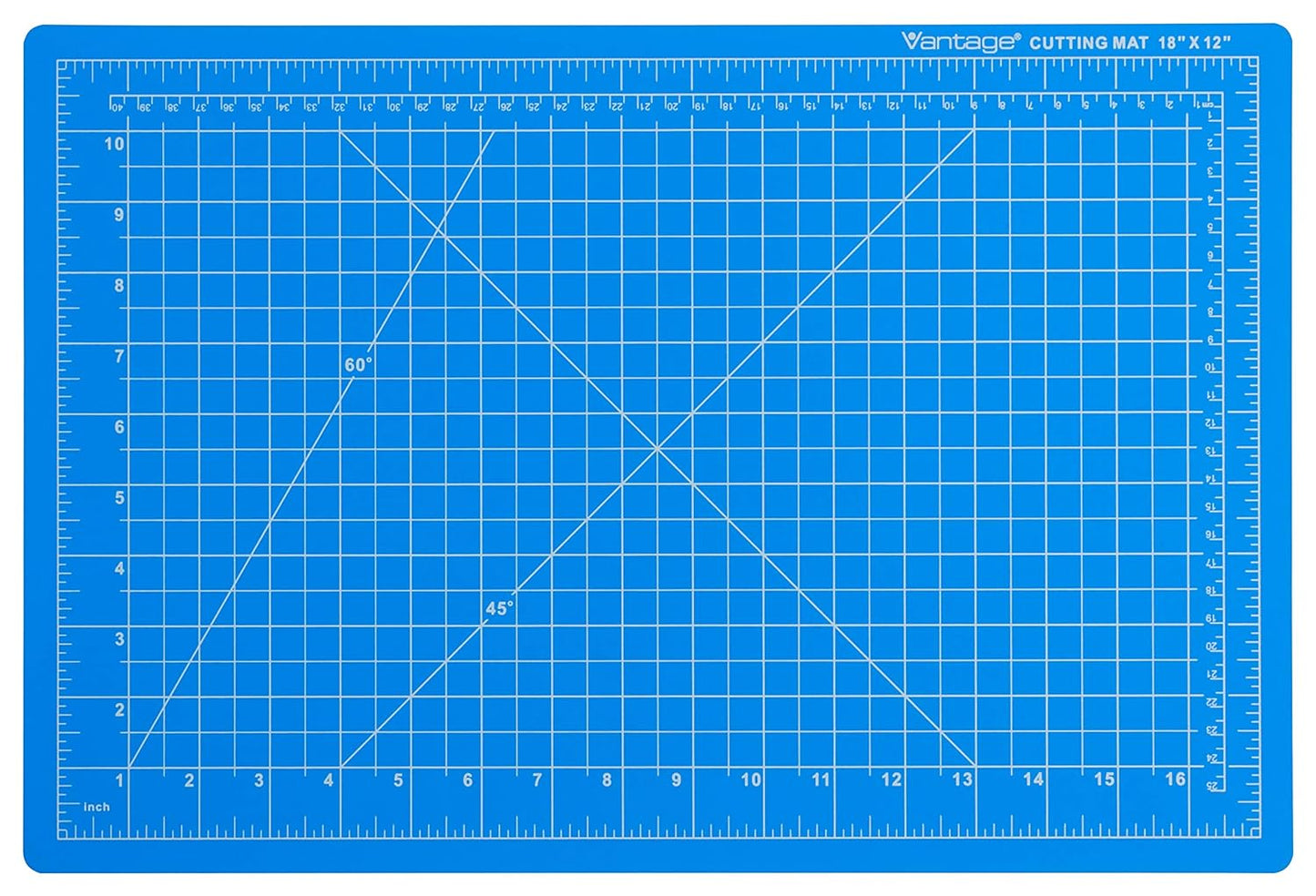 Dahle Vantage 10691 Premium Self-Healing Cutting Mat, 12"x18", 1/2" Grid, 5 Layers for Max Healing, Perfect for Crafts & Sewing, Blue