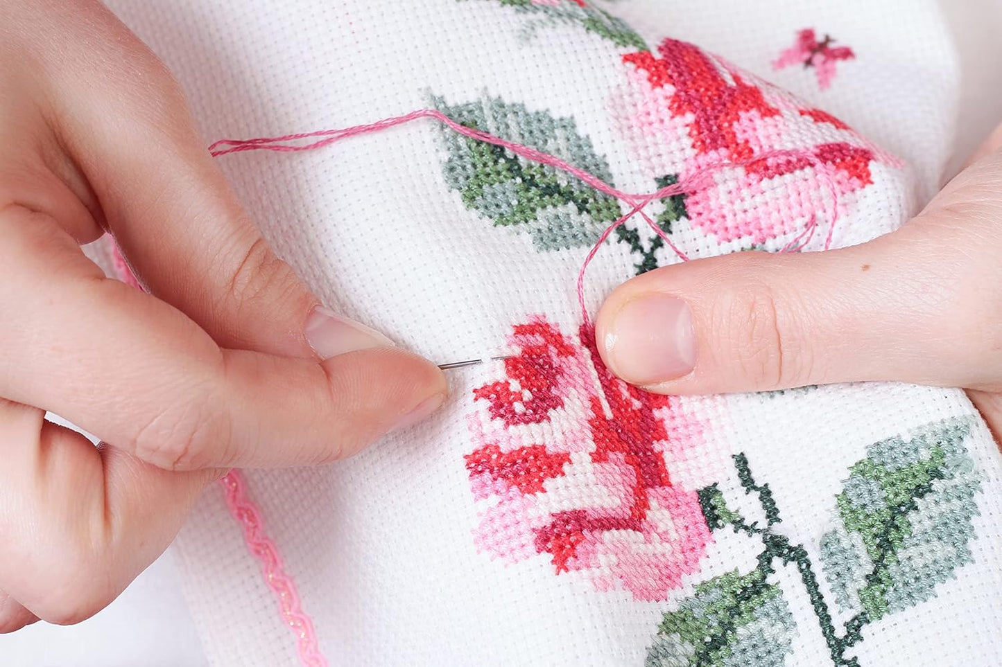 Aida Cloth 18 Count Cross Stitch Fabric,19×28inch (18CT, White)