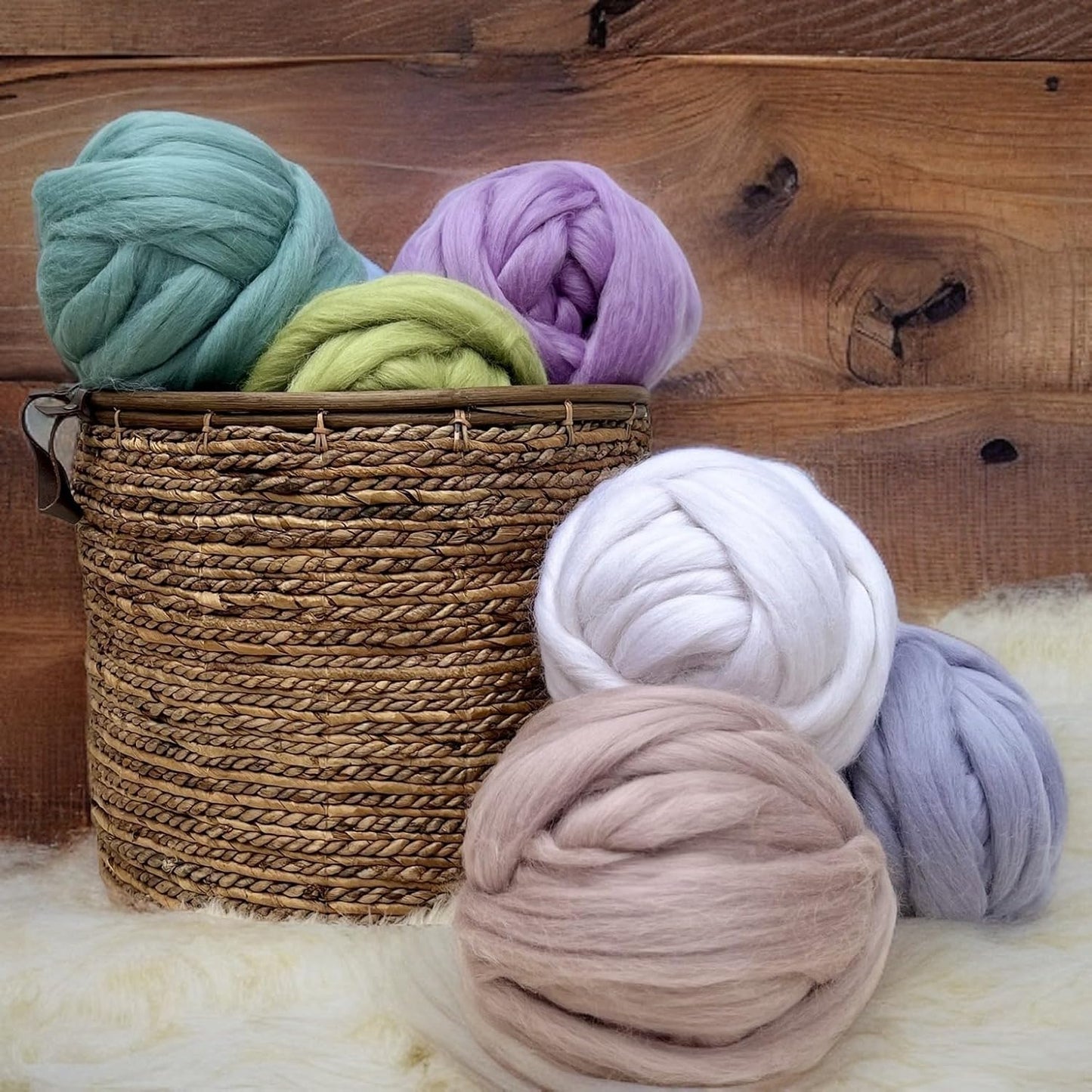 Revolution Fibers Dyed Corriedale Wool | 8.2 Ounces of Premium Combed Wool Top | 26 Micron, 100% Pure Corriedale Wool Roving, Ethically Sourced (Sage Green)
