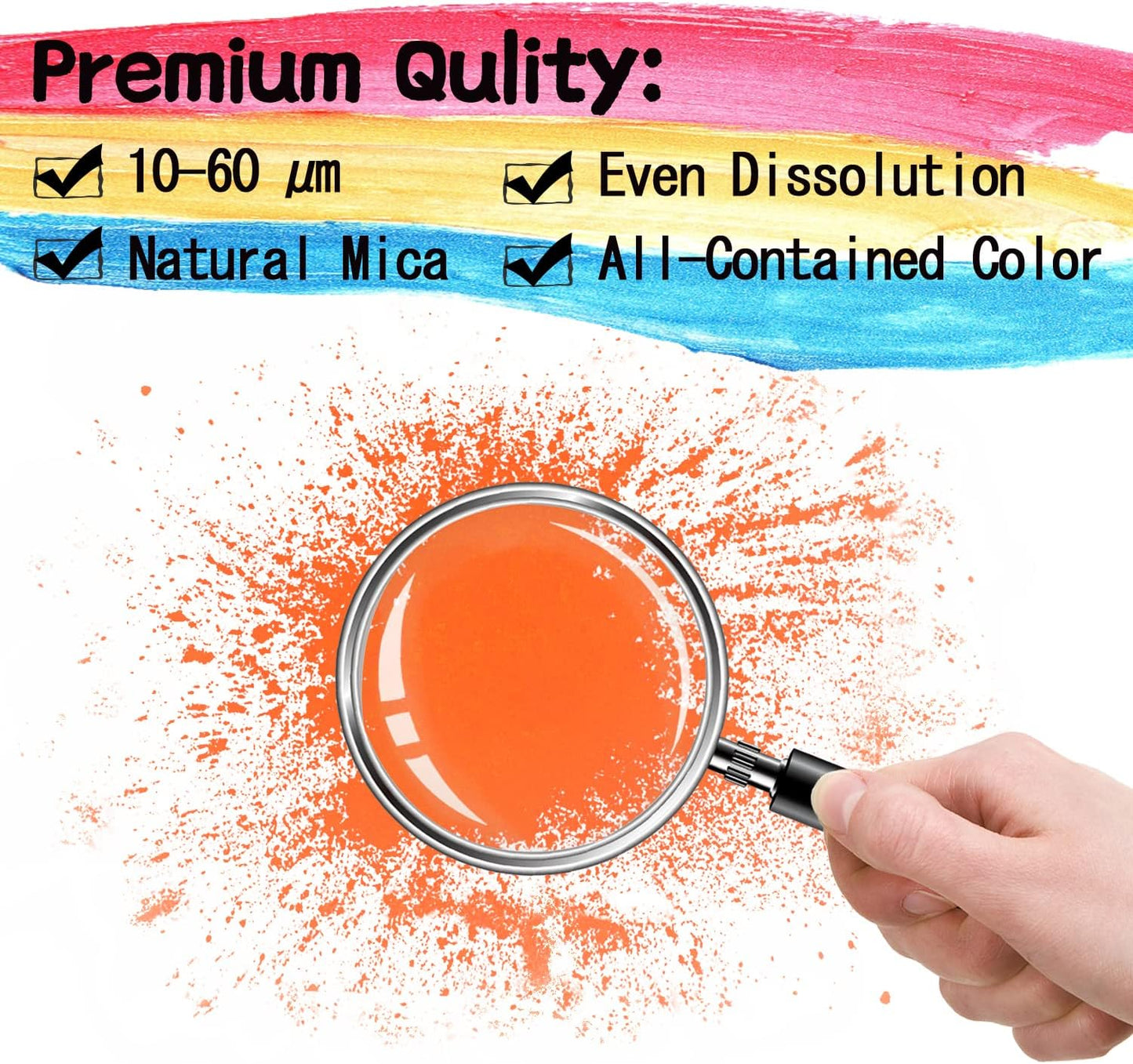 Orange Mica Powder - 60g Mica Powder for Epoxy Resin - Pearl Pigment Powder Dye for Resin/Eye Shadow/Soap Making/Nails/Bath Bombs etc.