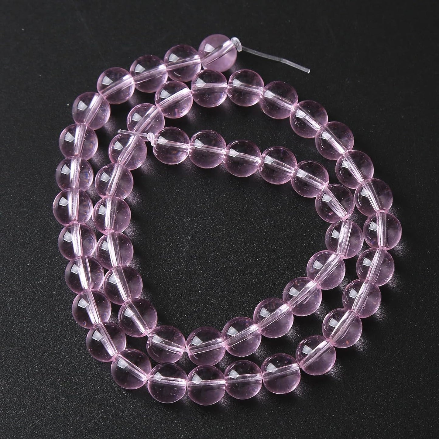 6mm 60pcs Smooth Rose Pink Glass Beads Quartz Crystal Round Loose Beads for Jewelry Making DIY Bracelet Necklace