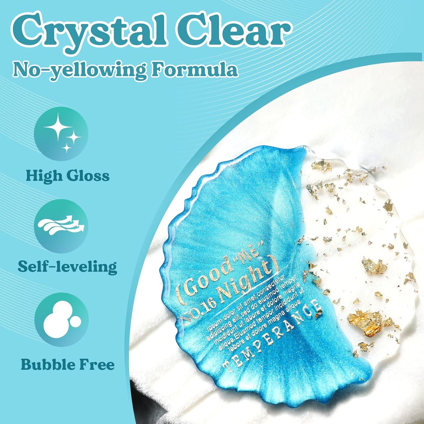 LET'S RESIN Fast Cure Epoxy Resin,Demold in 4 Hours,72OZ Upgrade Quick Drying & Crystal Clear Resin,Bubble Free Epoxy Kit for Craft,Art, Craft Supplies with Dye, Cup,Stir Stick