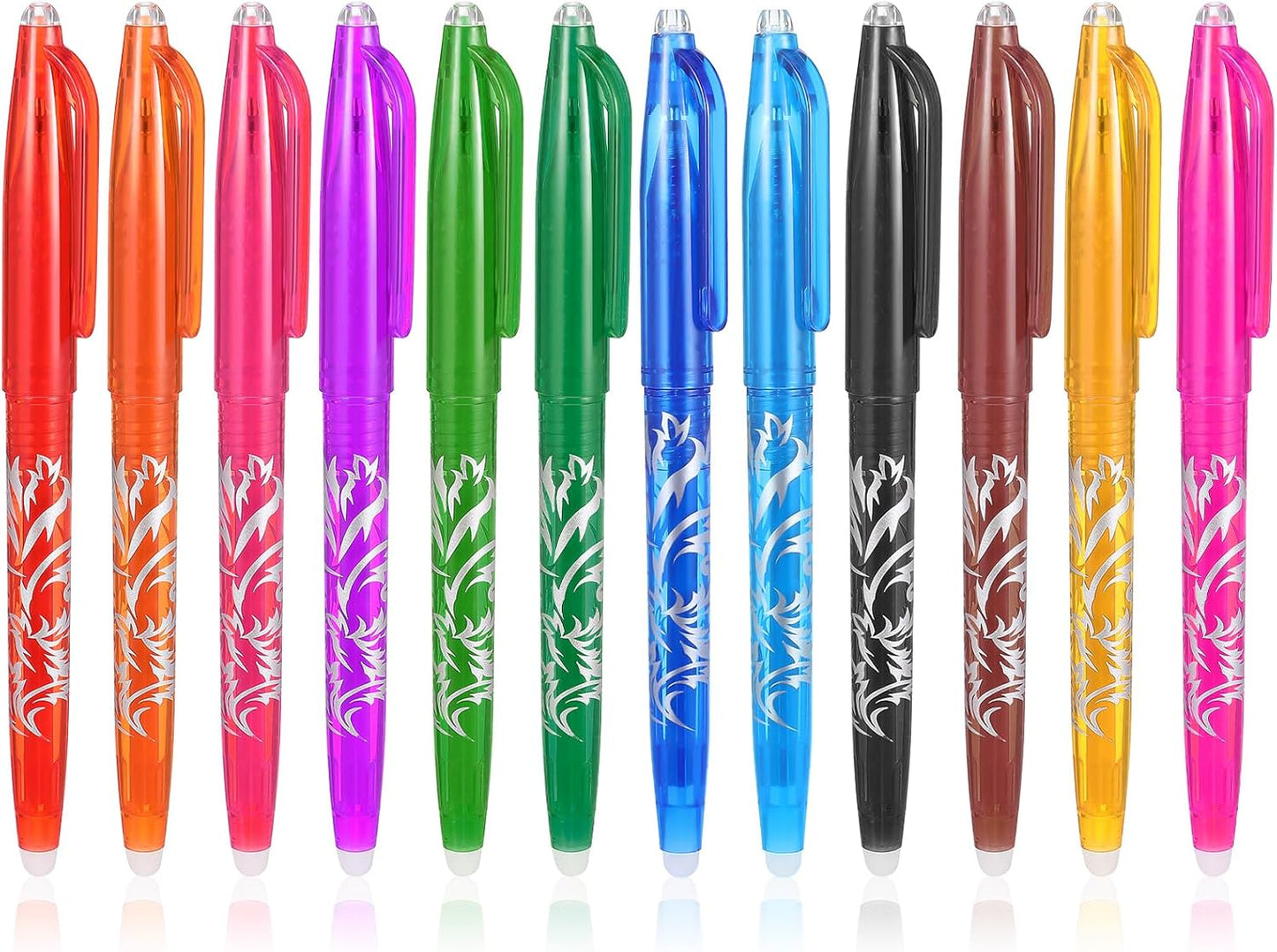 12pcs Heat Erasable Pens for Fabric, Fabric Marking Pens Fabrics Markers No Ghost Lines, Disappearing Ink for Precise Marking for Quilting Sewing Embroidery DIY Dressmaking Fabrics Tailors Chalk