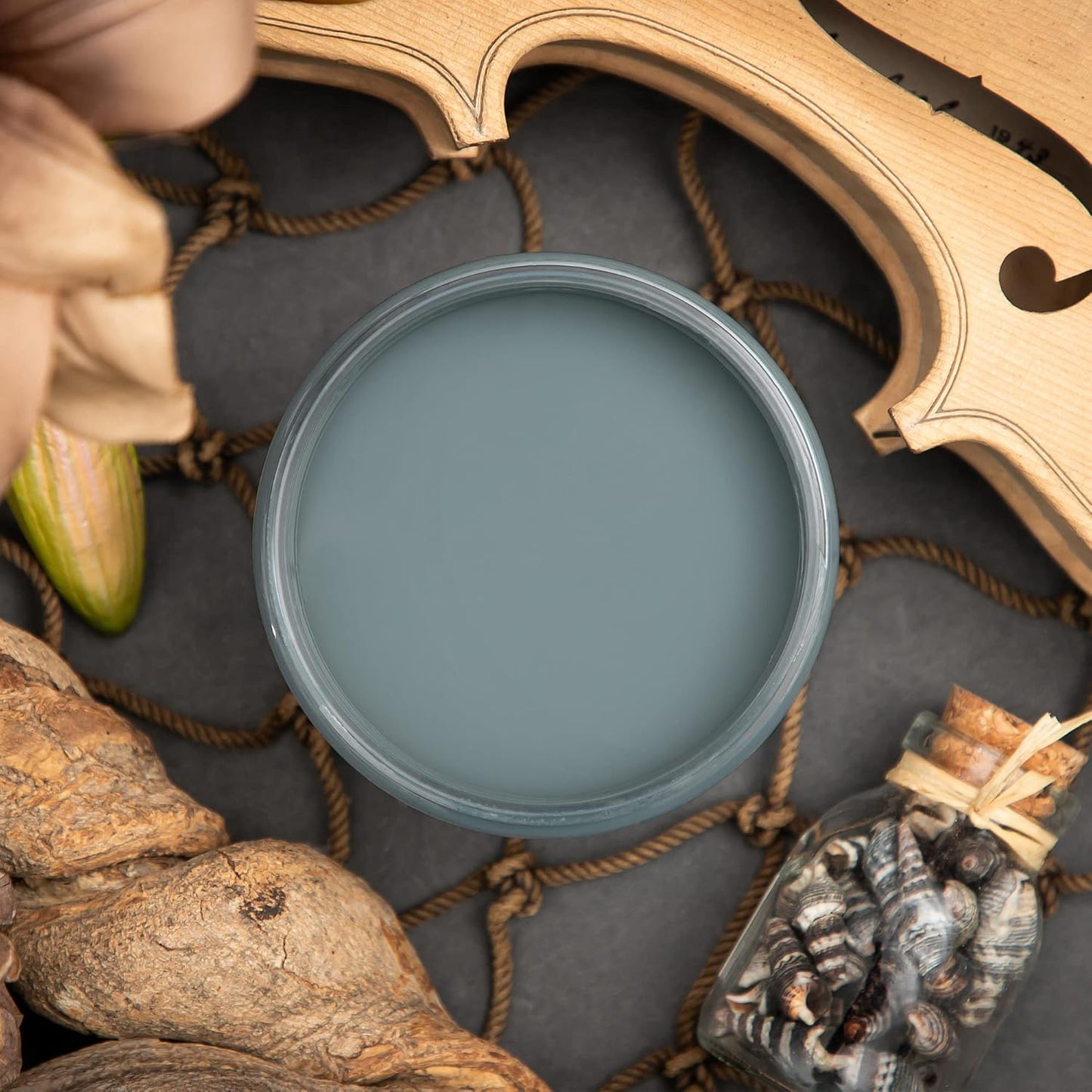 Dixie Belle Paint Company Chalk Finish Furniture Paint - Stormy Seas (16oz) - Matte Blue Gray Chic Chalk Mineral DIY Furniture Paint