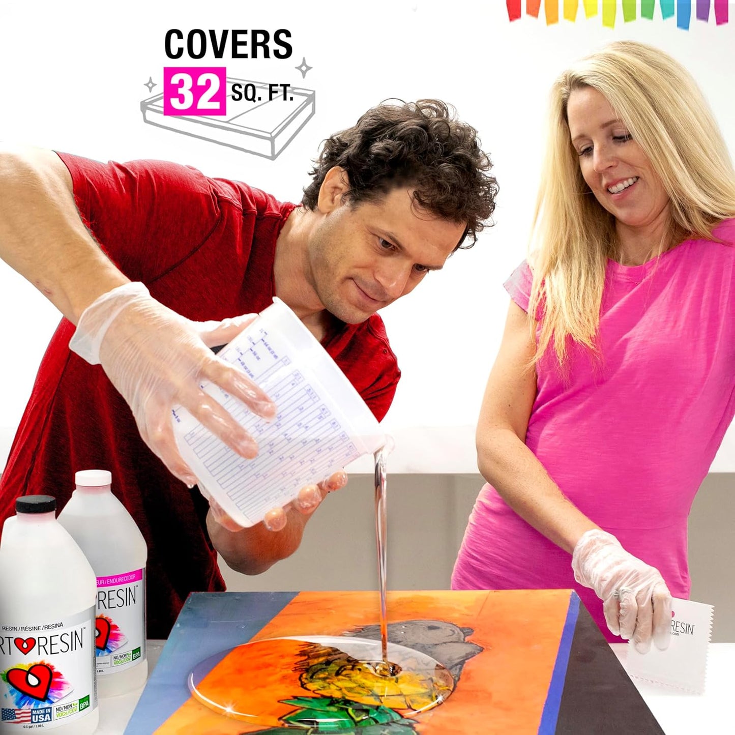 ArtResin - Epoxy Resin - Clear - Non-Toxic - 1 gal (0.5 gal Resin + 0.5 gal Hardener) (3.78 L)